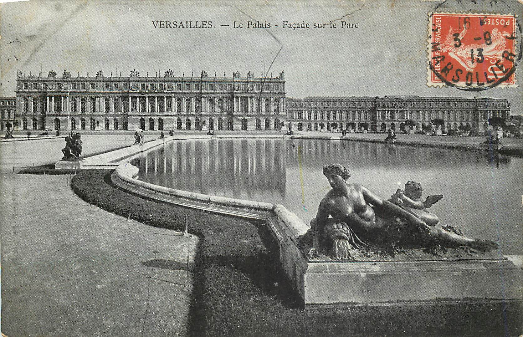 CPA Versailles Le Palais Facade sur le Parc 