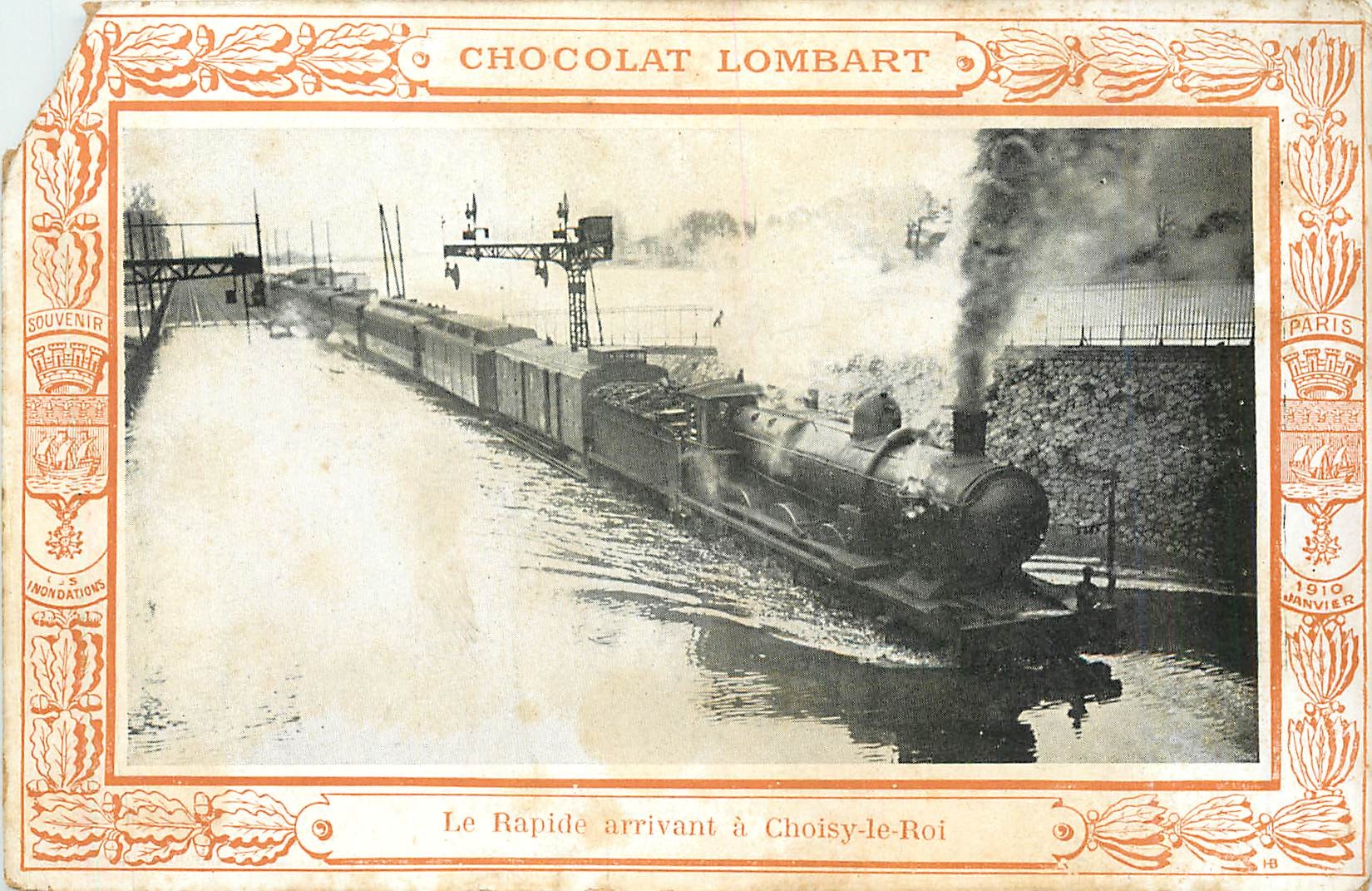 CPA Chocolat Lombart Le Rapide a Choisy le Roi Train