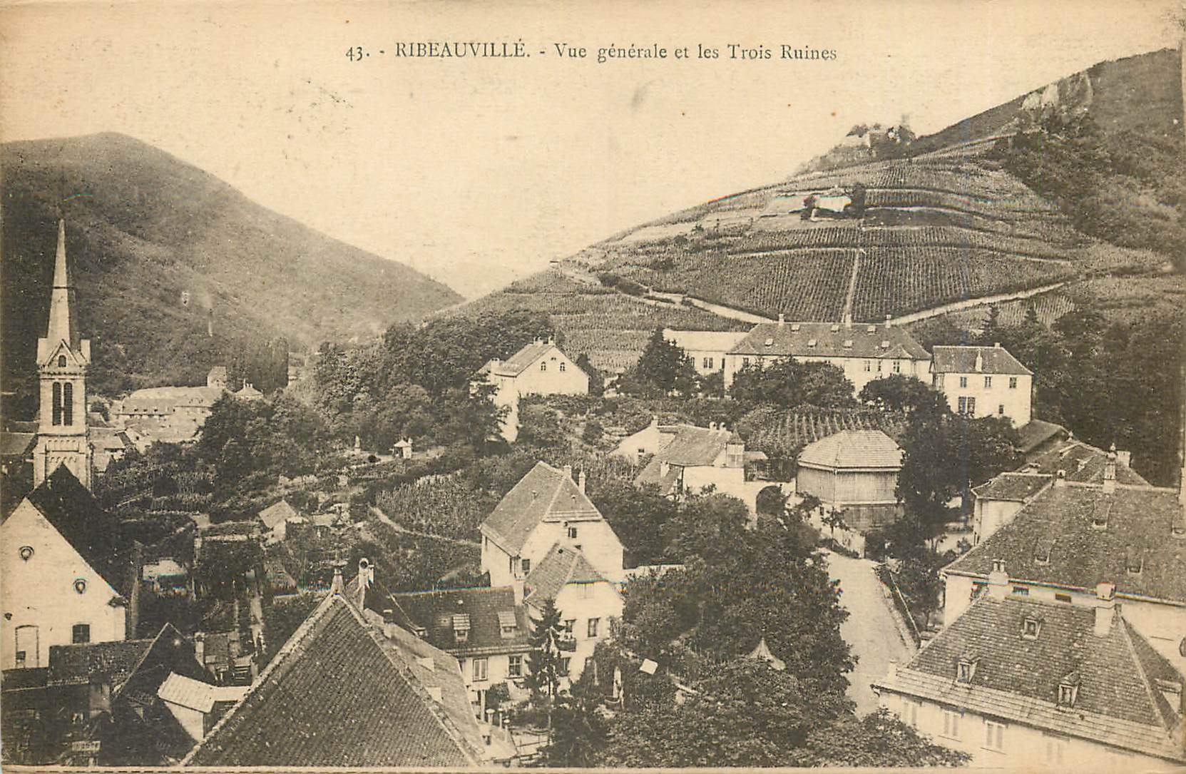 CPA Ribeauville Vue generale et les Trois Ruines