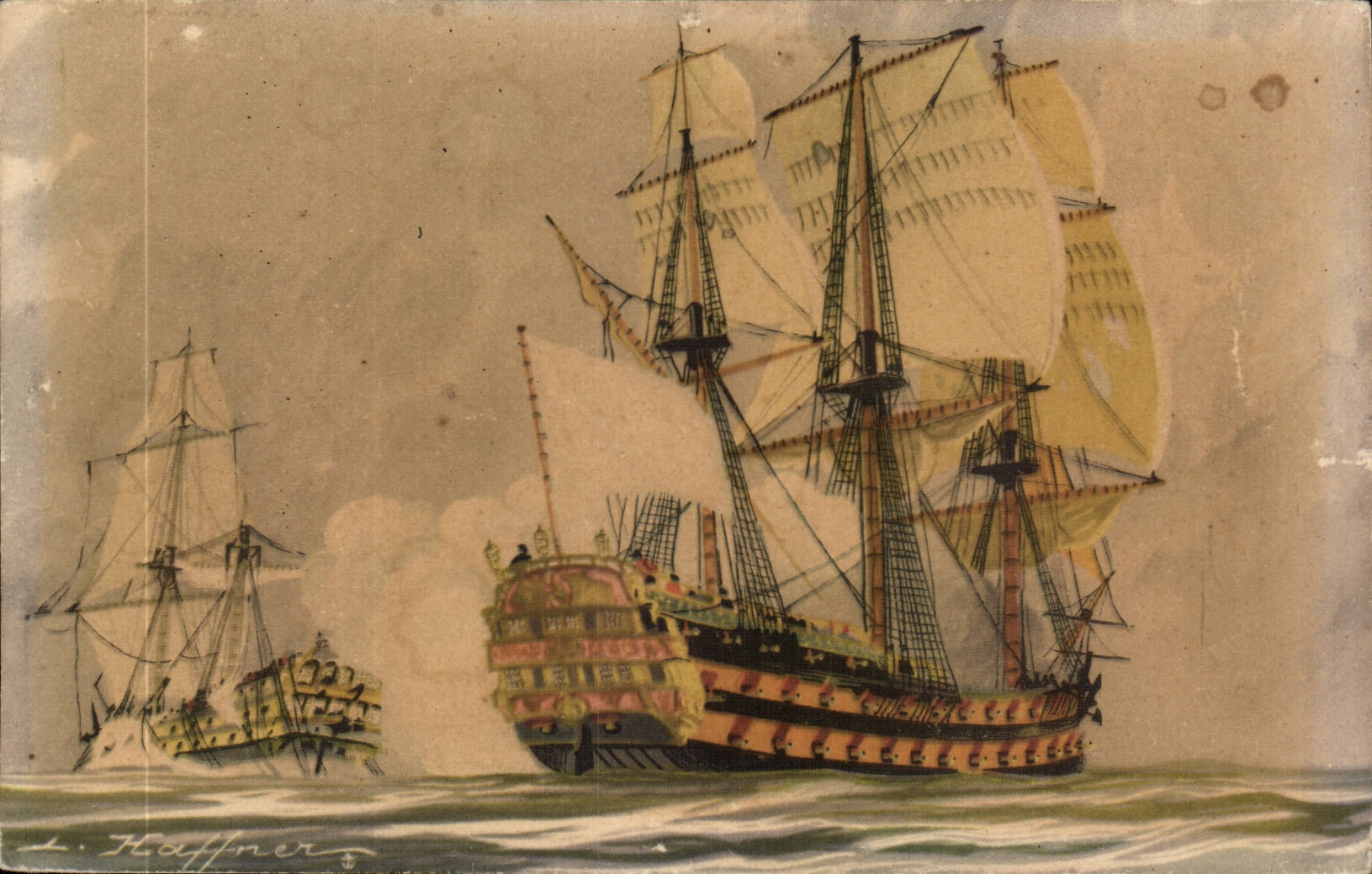 Illustrator Boat Boat CPA Vessels the shooting in Haffner row