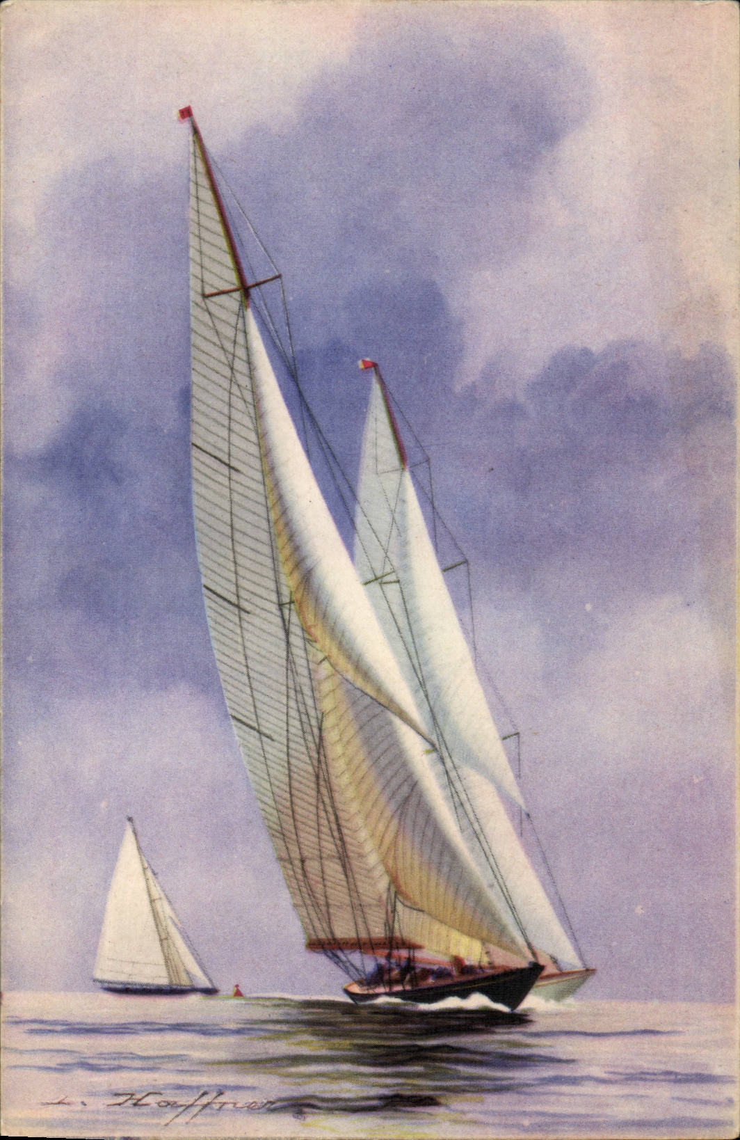 Illustrator Boat Boat CPA Yachts of the big class to more close close Haffner