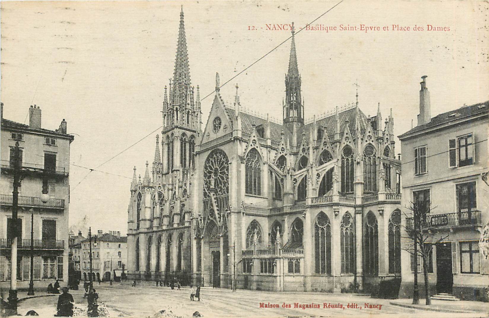 CPA Nancy Basilique Saint Epvre et Place des Dames