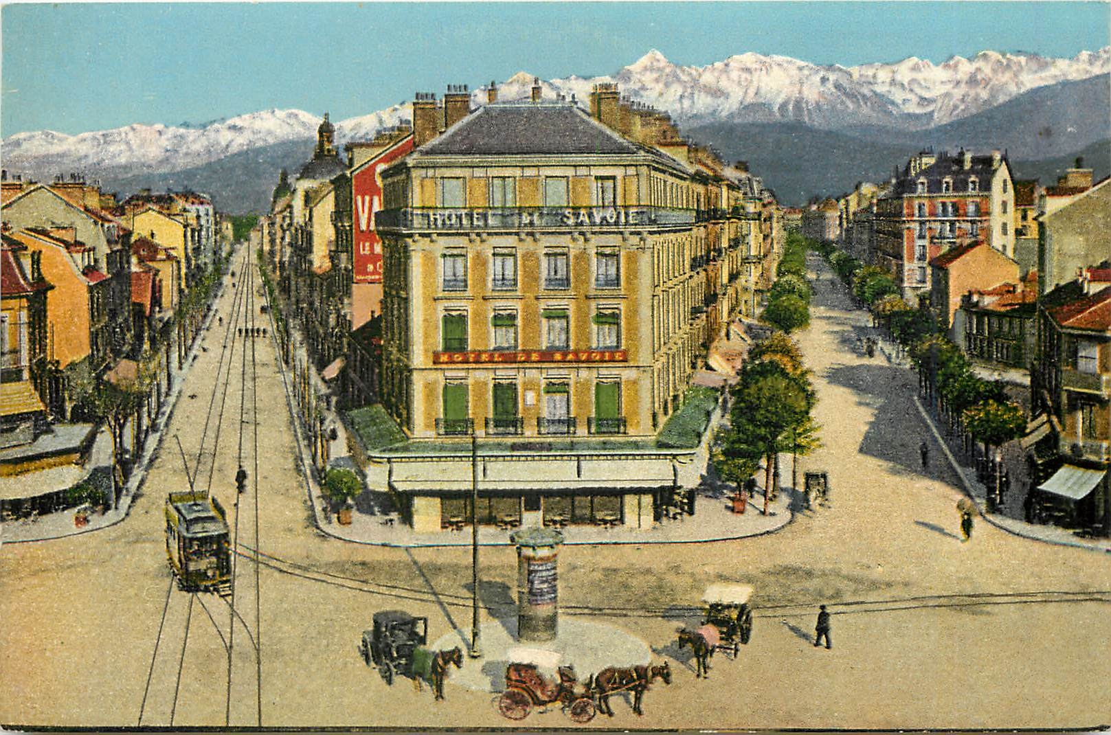 CPA Grenoble Avenues Alsace Lorraine et Felix Viallet