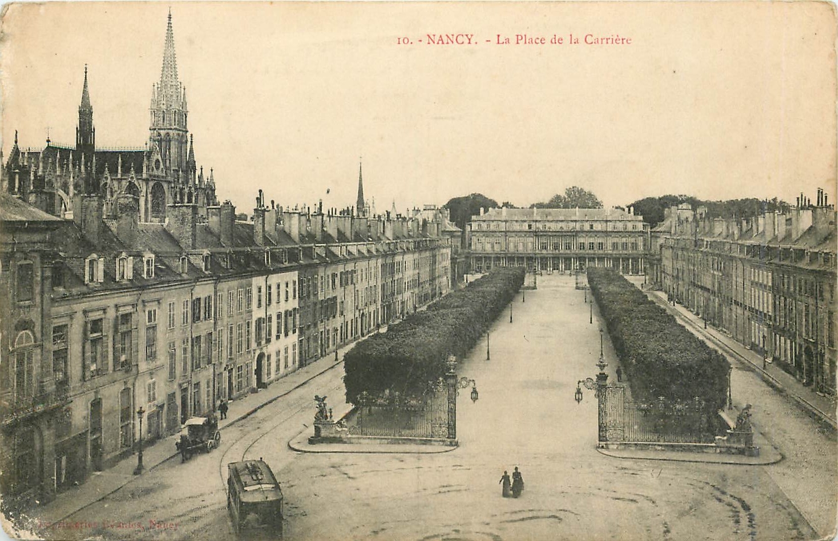 CPA Nancy La Place de la Carriere Tramway