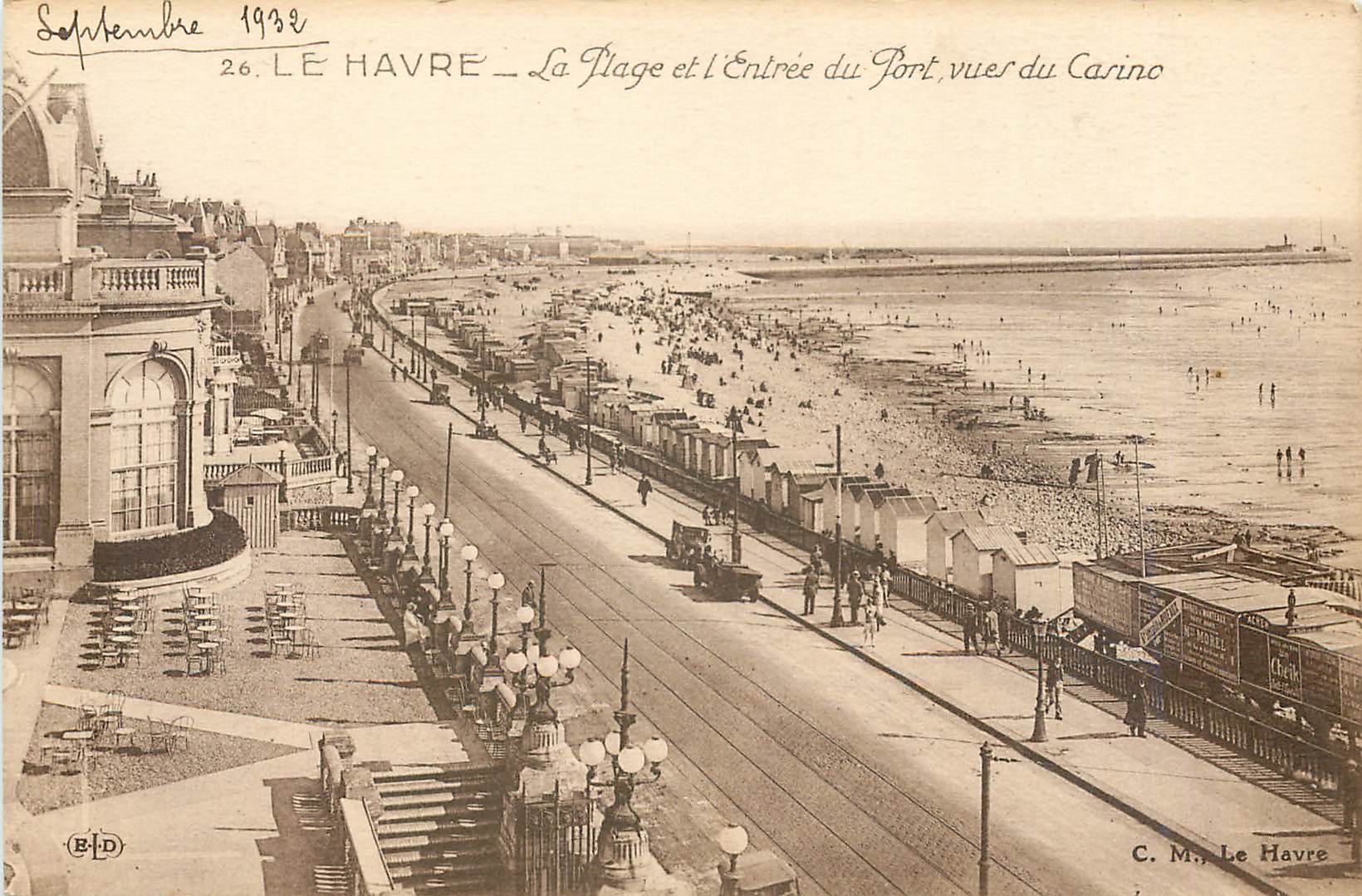 CPA Le Havre La Plage et l'Entre du Pont vues du Casino