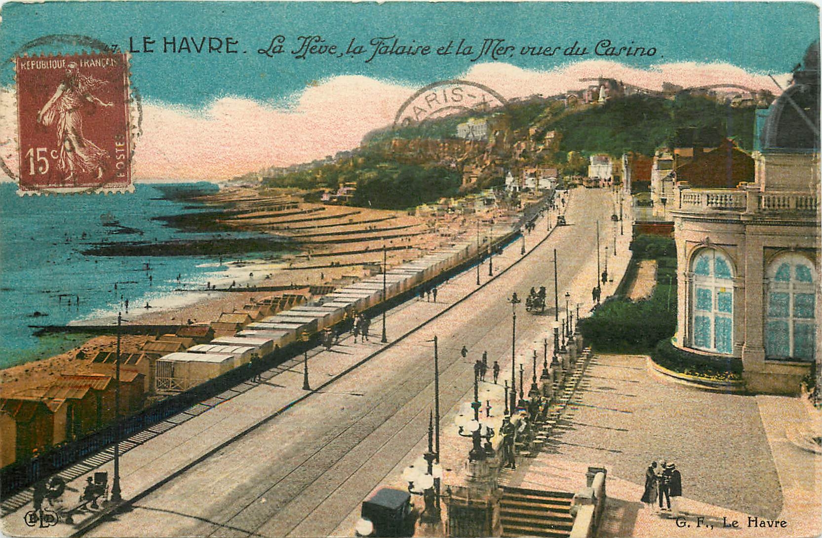 CPA Le Havre La Heve la Falaise et la Mer vues du Casino 