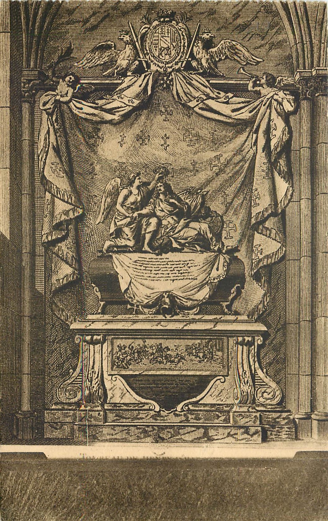 CPA abbaye de Royaumont - Asniere-sur-Oise Tombeau du marechal d'harcourt-Lorraine