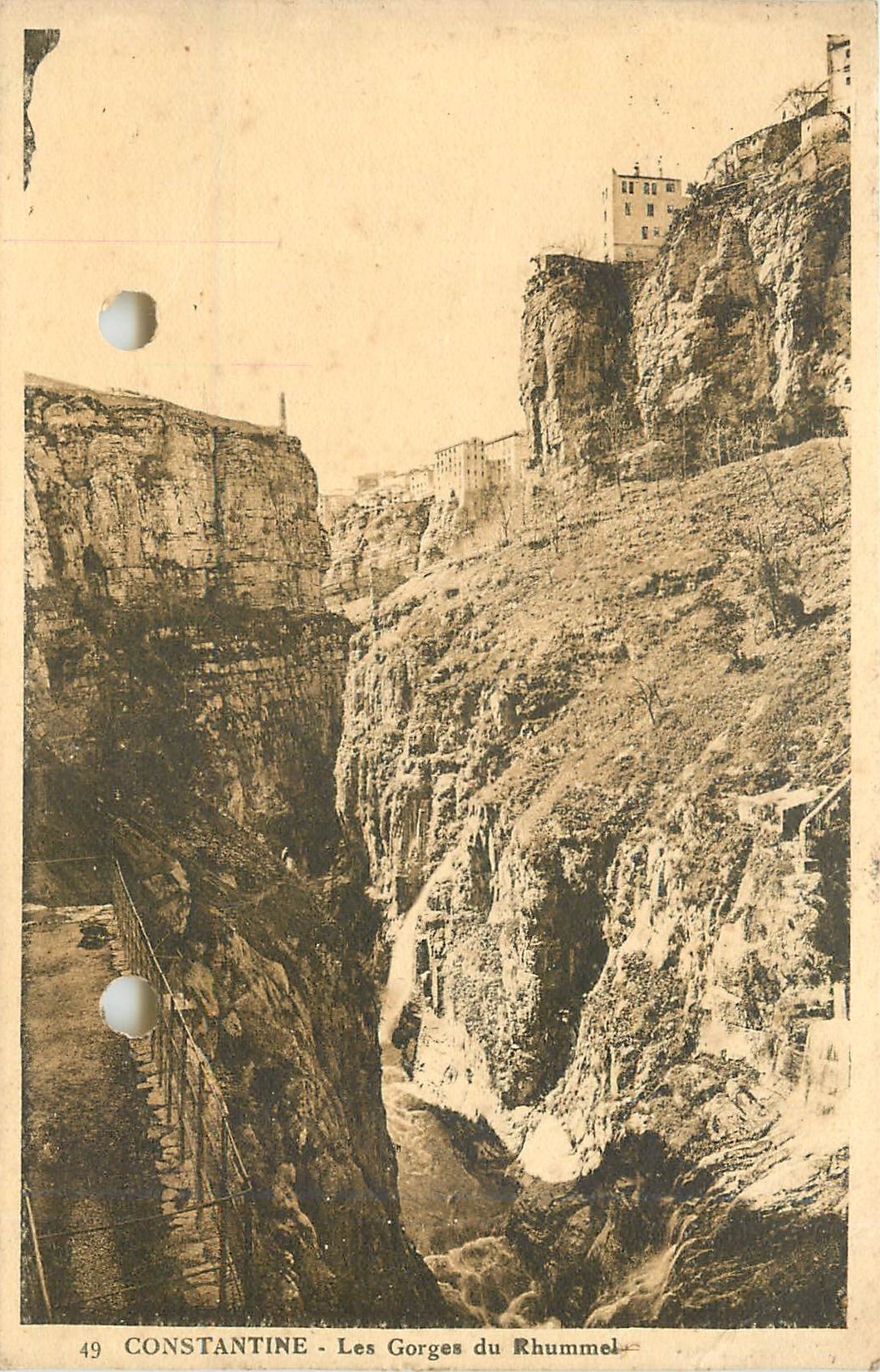 CPA Constantine les gorges du Rhummel