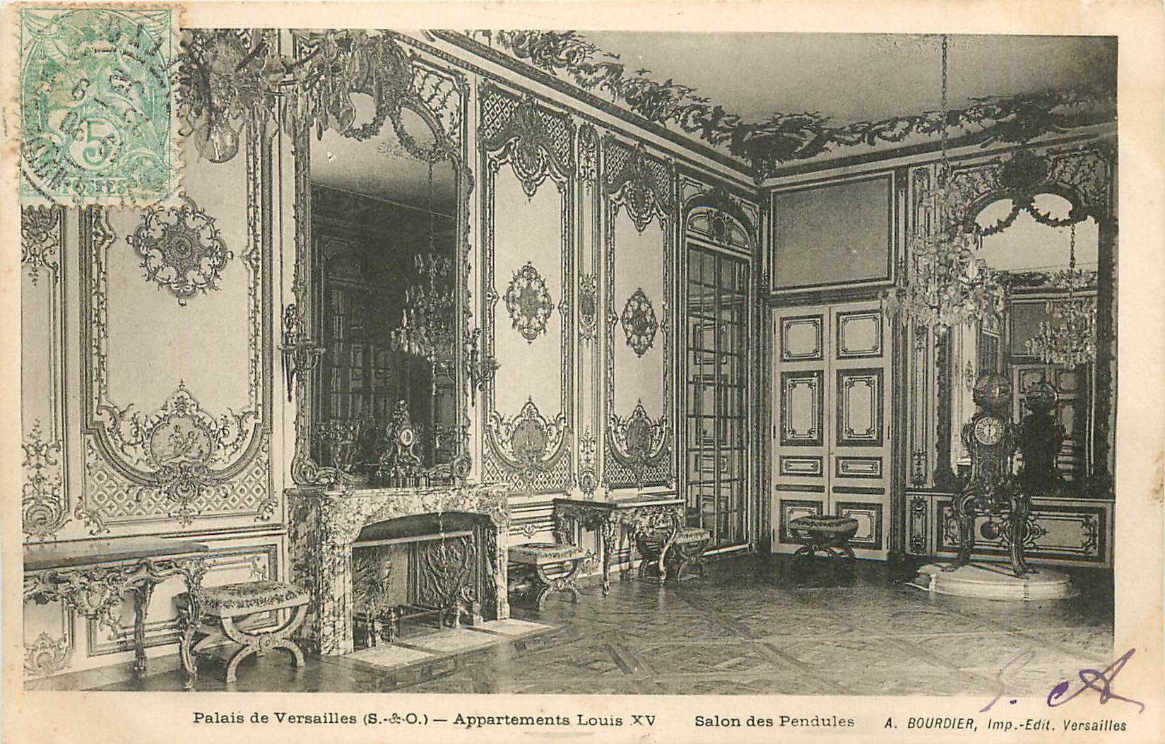 CPA Palais de Versailles appartement Louis XV Salon de Pendules 