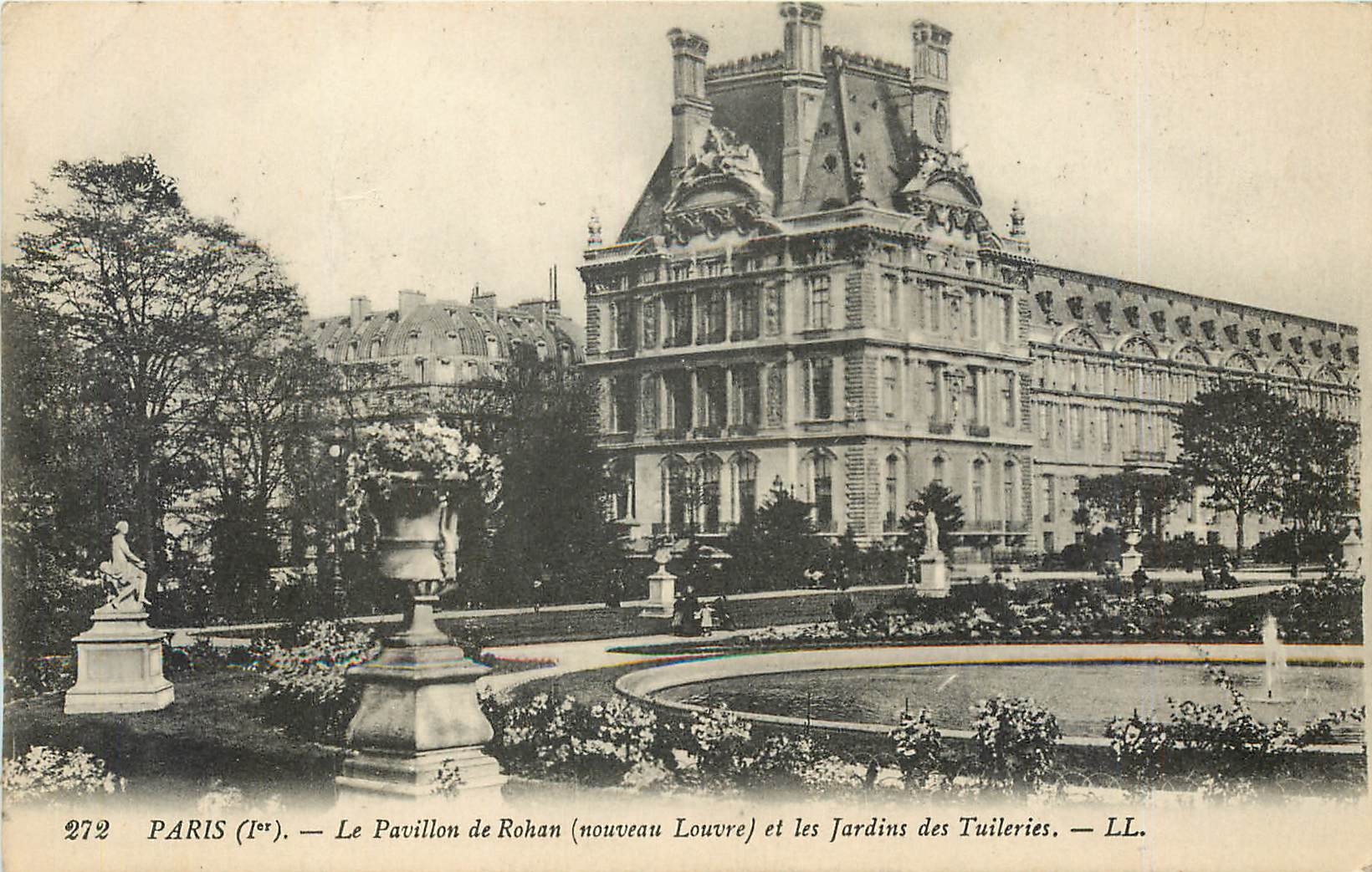 CPA Paris 1er le pavillon de Rohan nouveau Louvre et les jardins des Tuileries LL