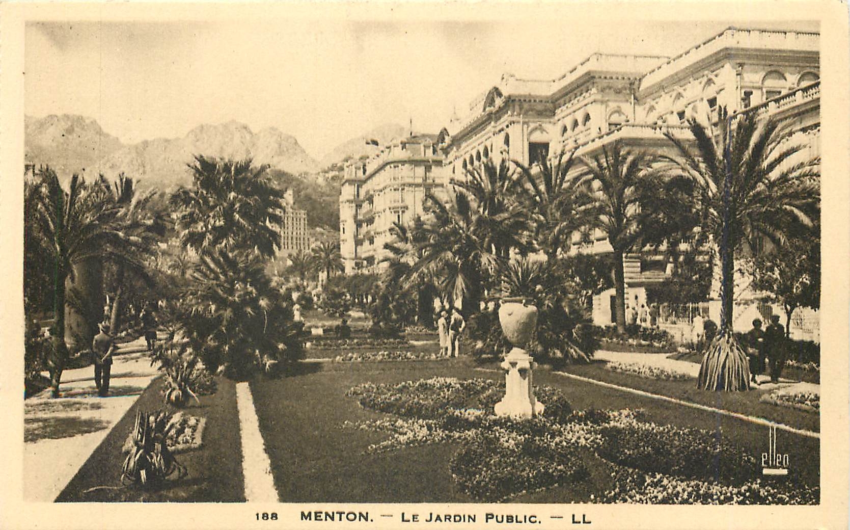 CPA Menton le jardin public