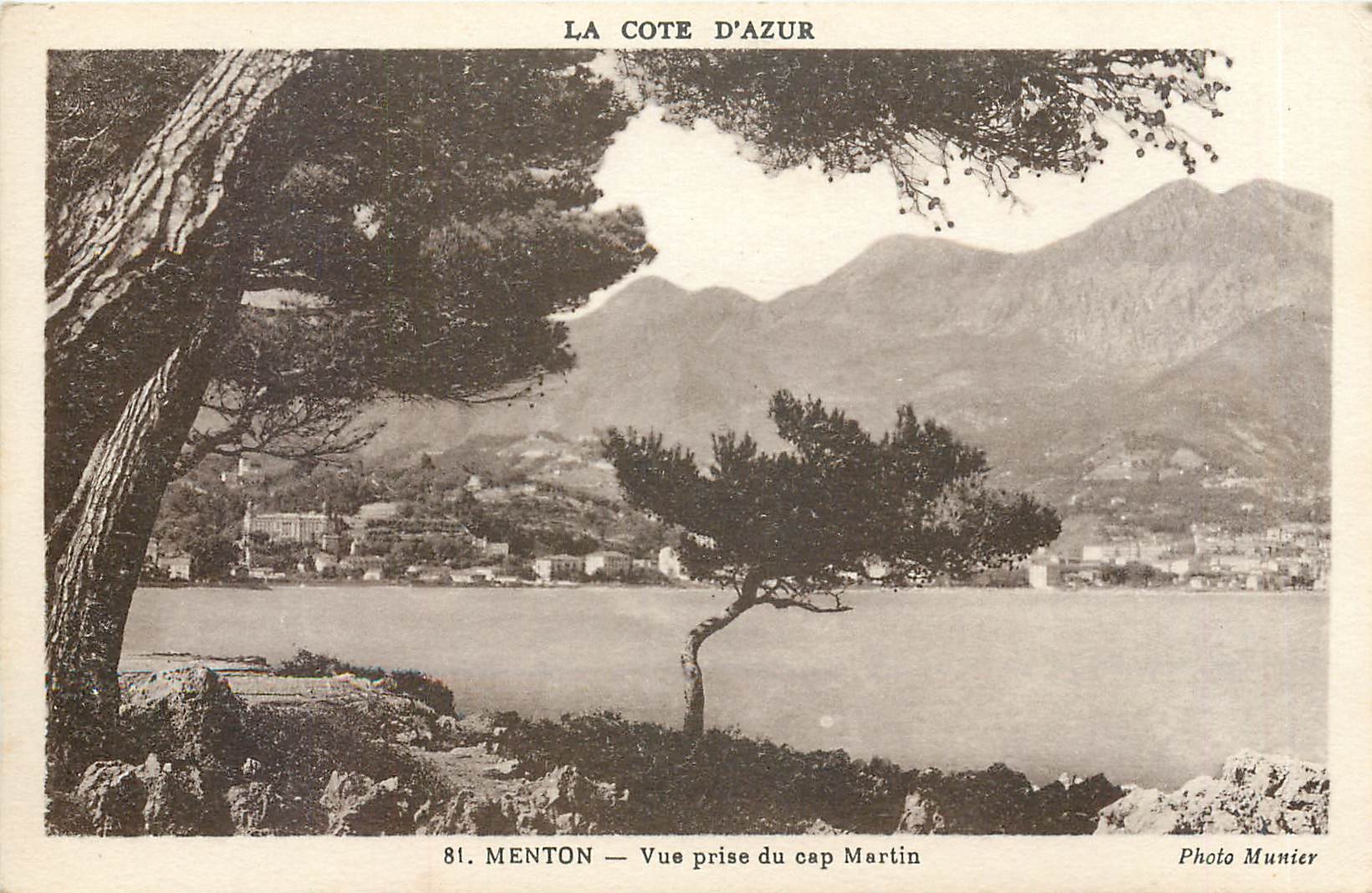 CPA Menton vue prise du cap Martin