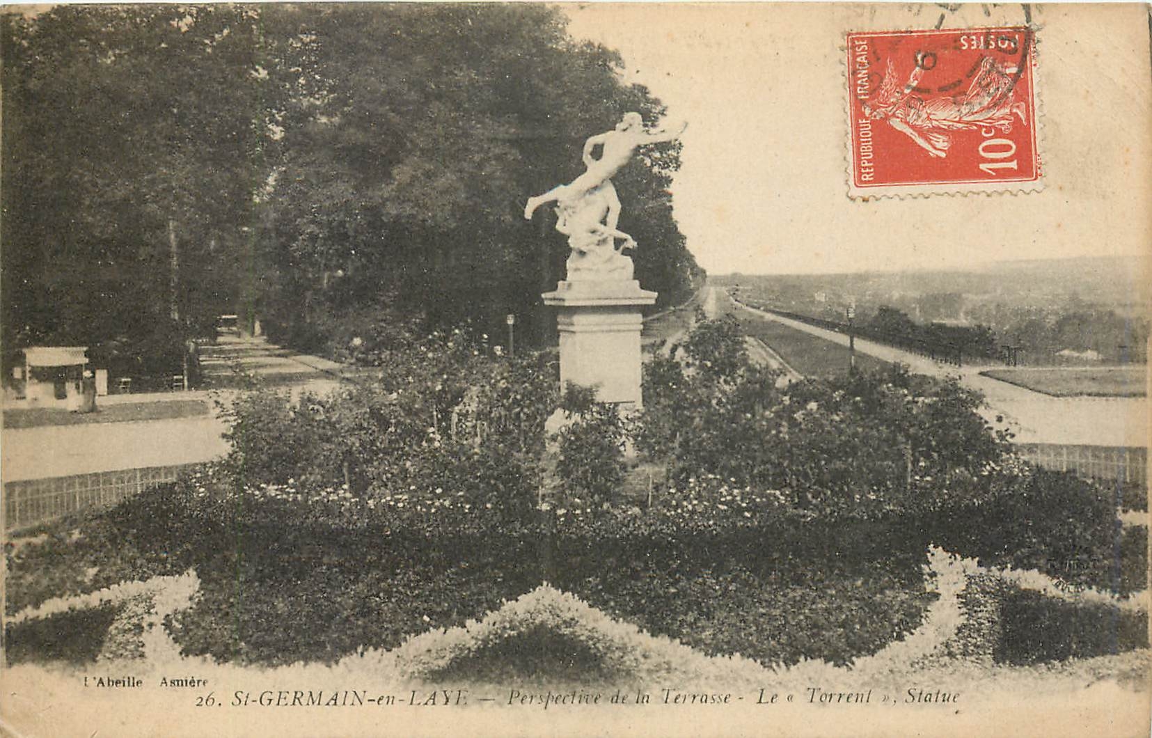 CPA St Germain en laye Perspective de Terrsse Le Torreul tatue