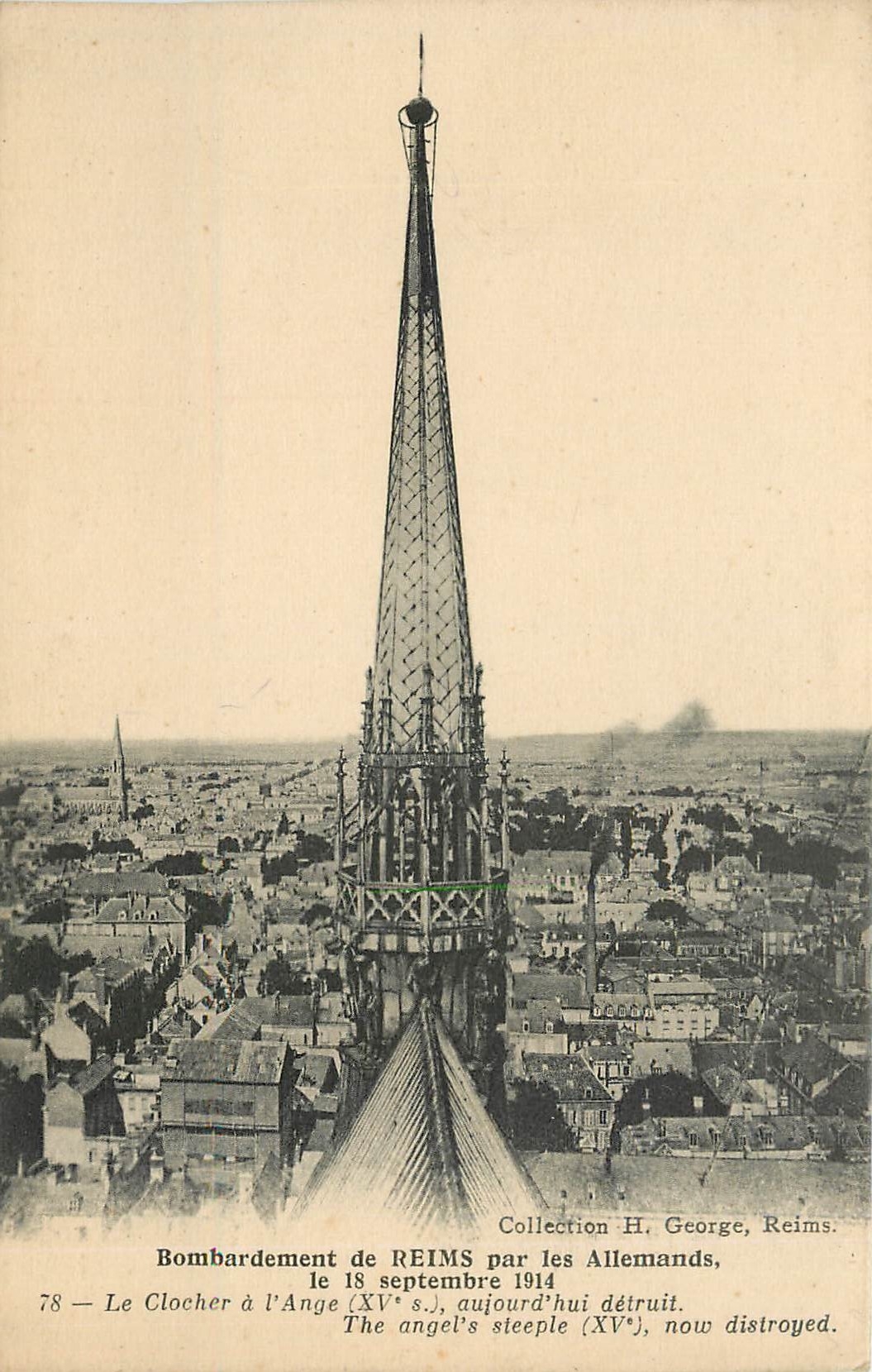 CPA Bombardement de reims par les Allemand le 18 septembre 1914