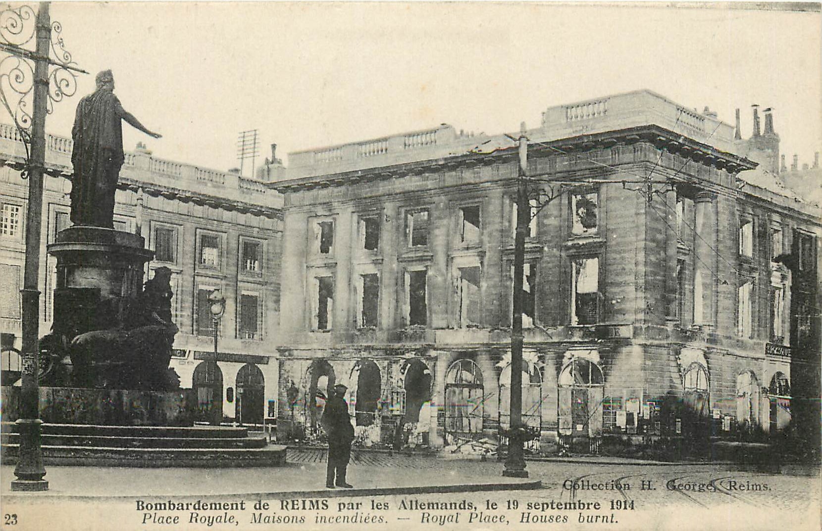 CPA Bombardement de reims par les Allemand le 19 septembre 1914