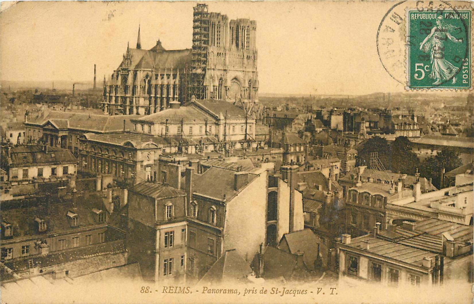 CPA Reims Panorma pris de St Jacques