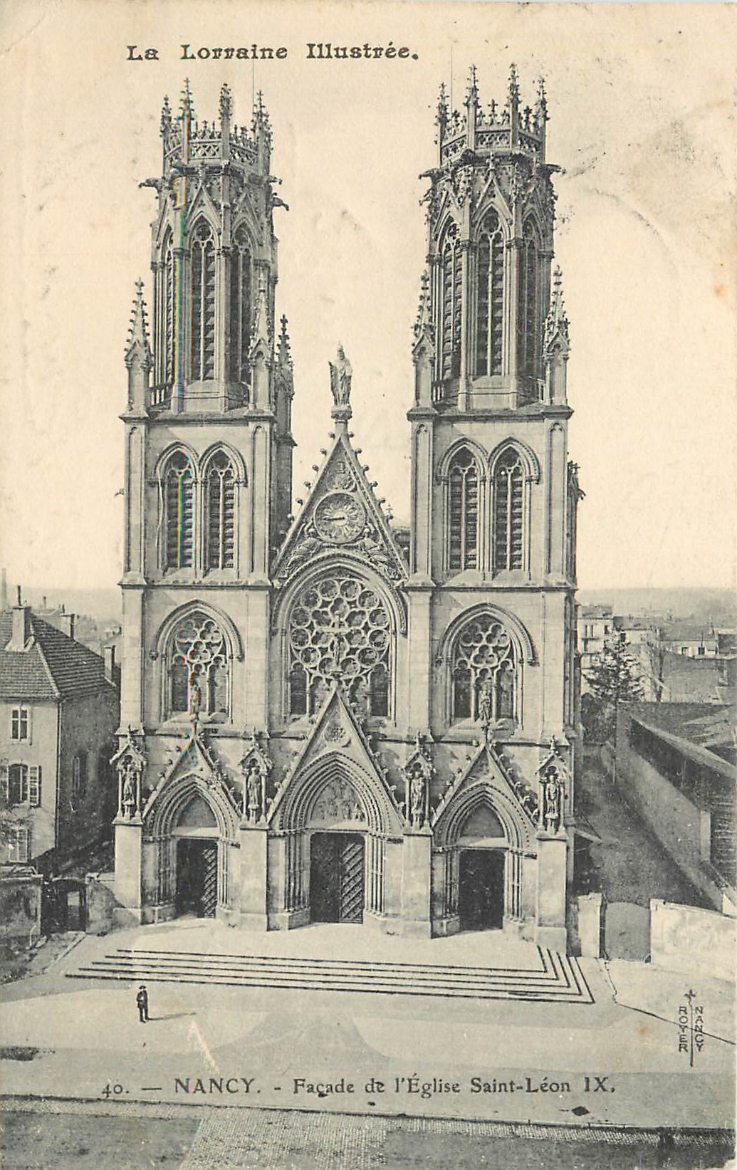CPA Nancy Facde de l'Eglise Saint Leon IX