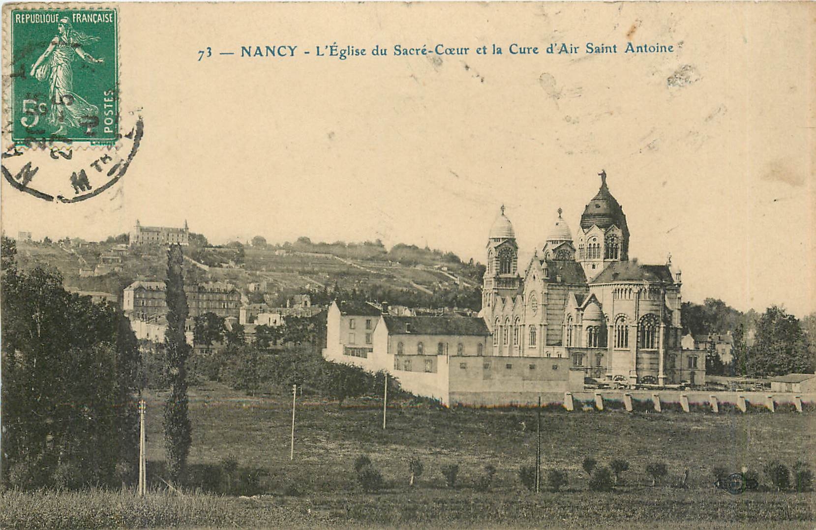 CPA Nancy L' Eglise du Sacre Coeur et la Cure d'Air Saint Antoine