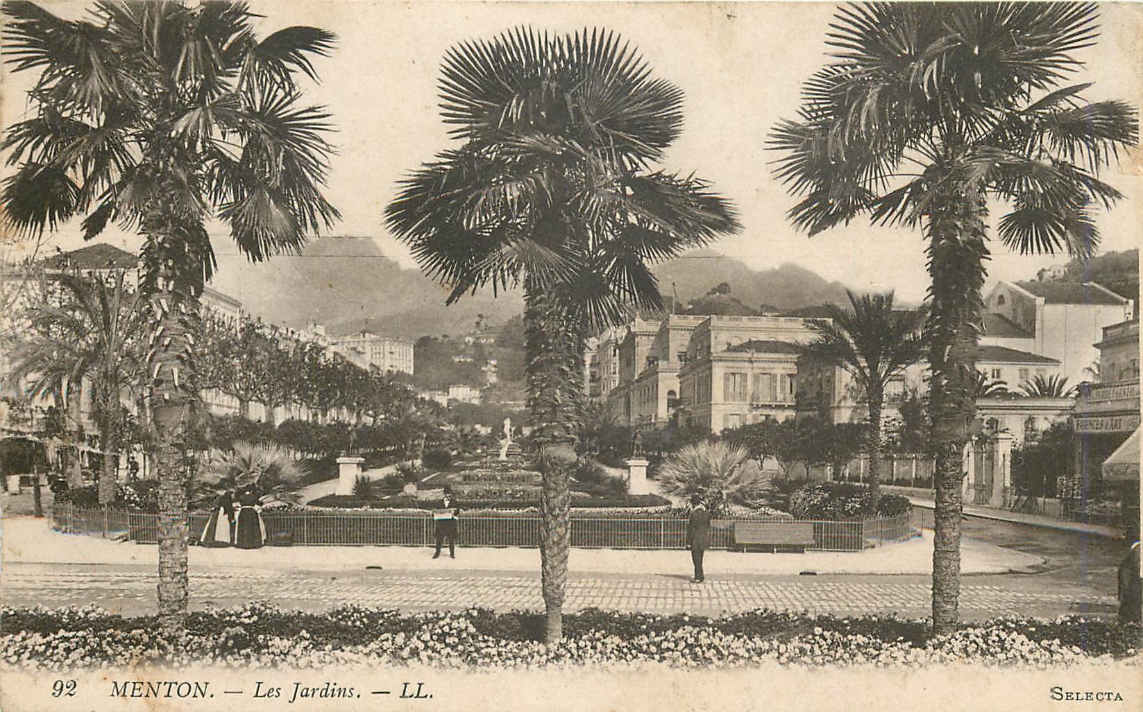 CPA menton les jardins LL