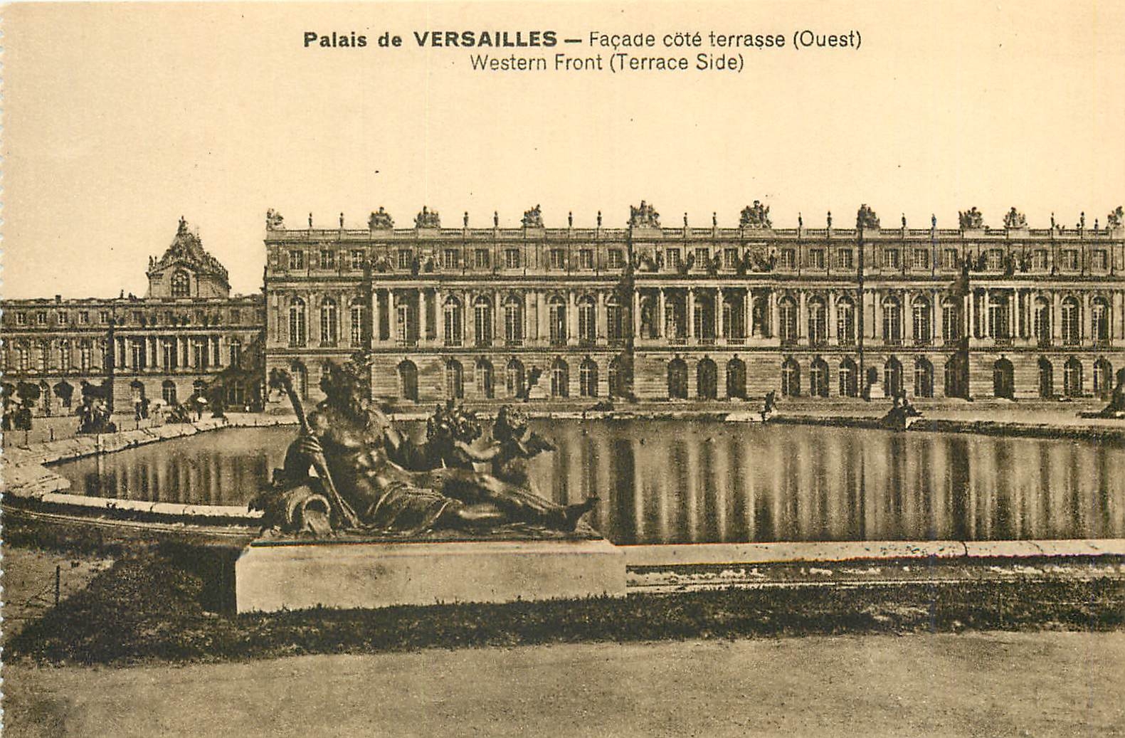 CPA palais de versailles facade cote terrasse ouest