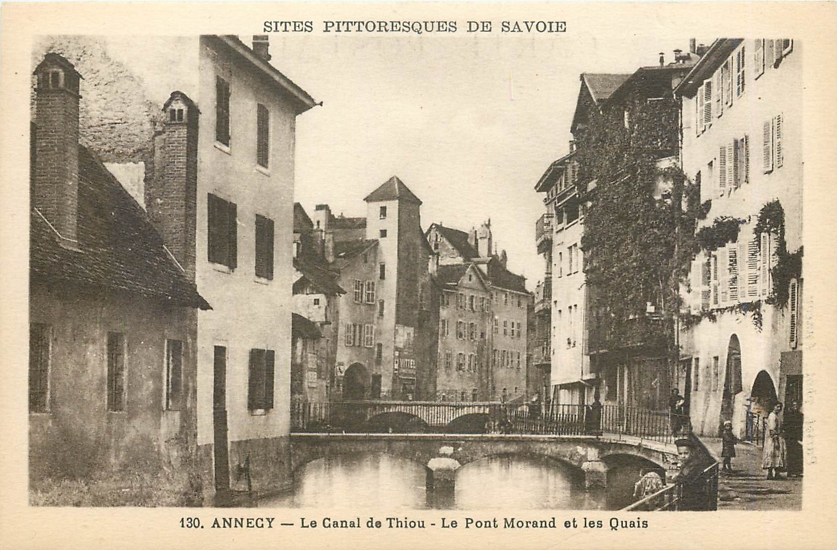 CPA Annency le Canal de Thiou le pont Morand et les Quais