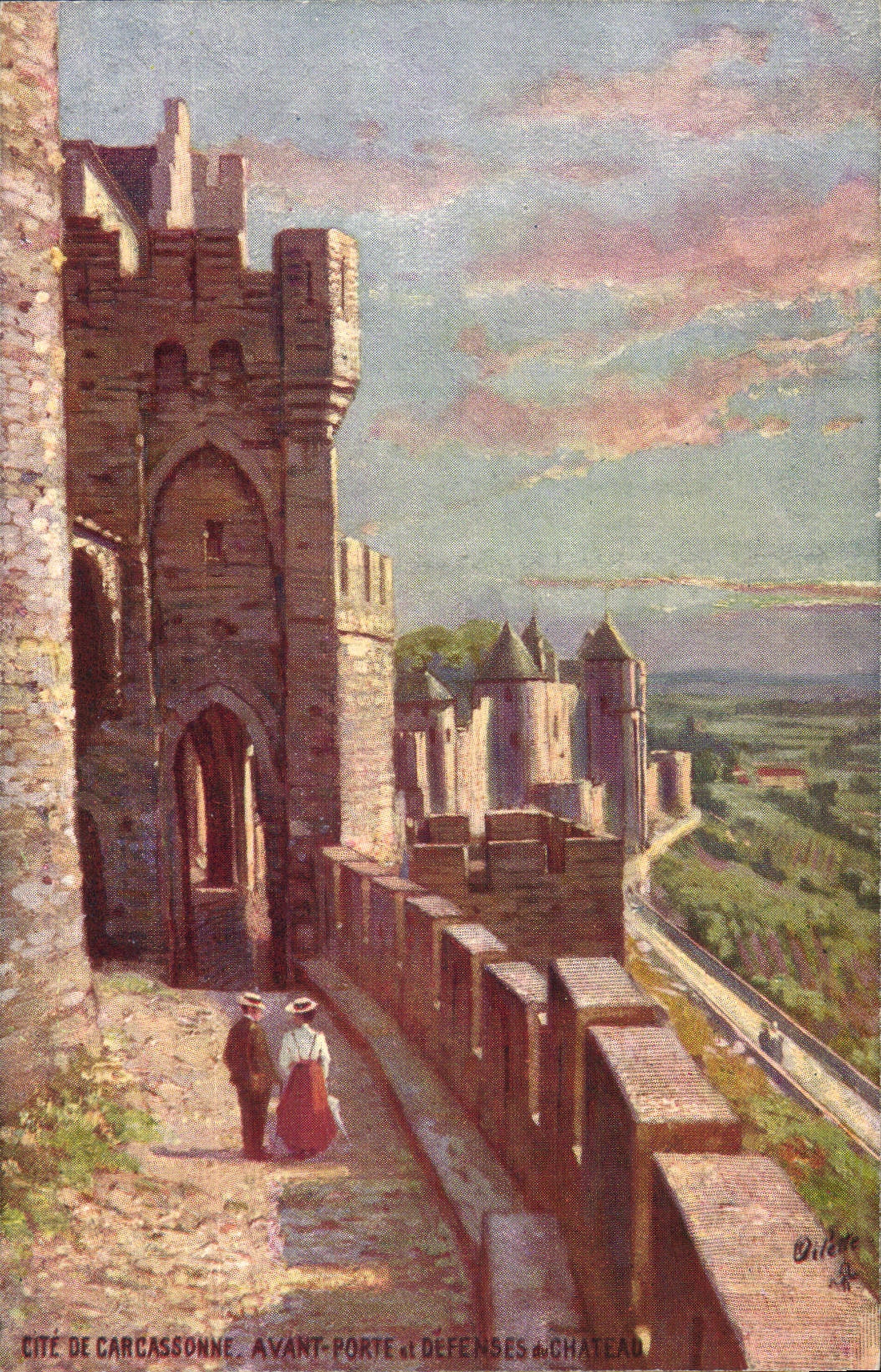 CPA ISCED of Carcassonne Before fort and defenses of the castle