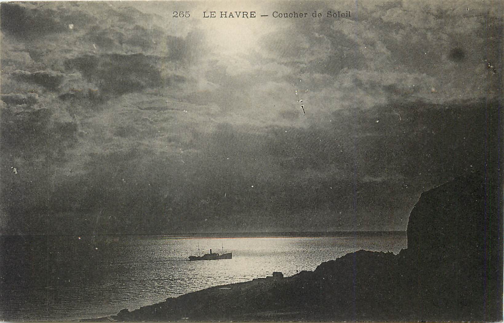 CPA Le Havre Coucher de Soleil 
