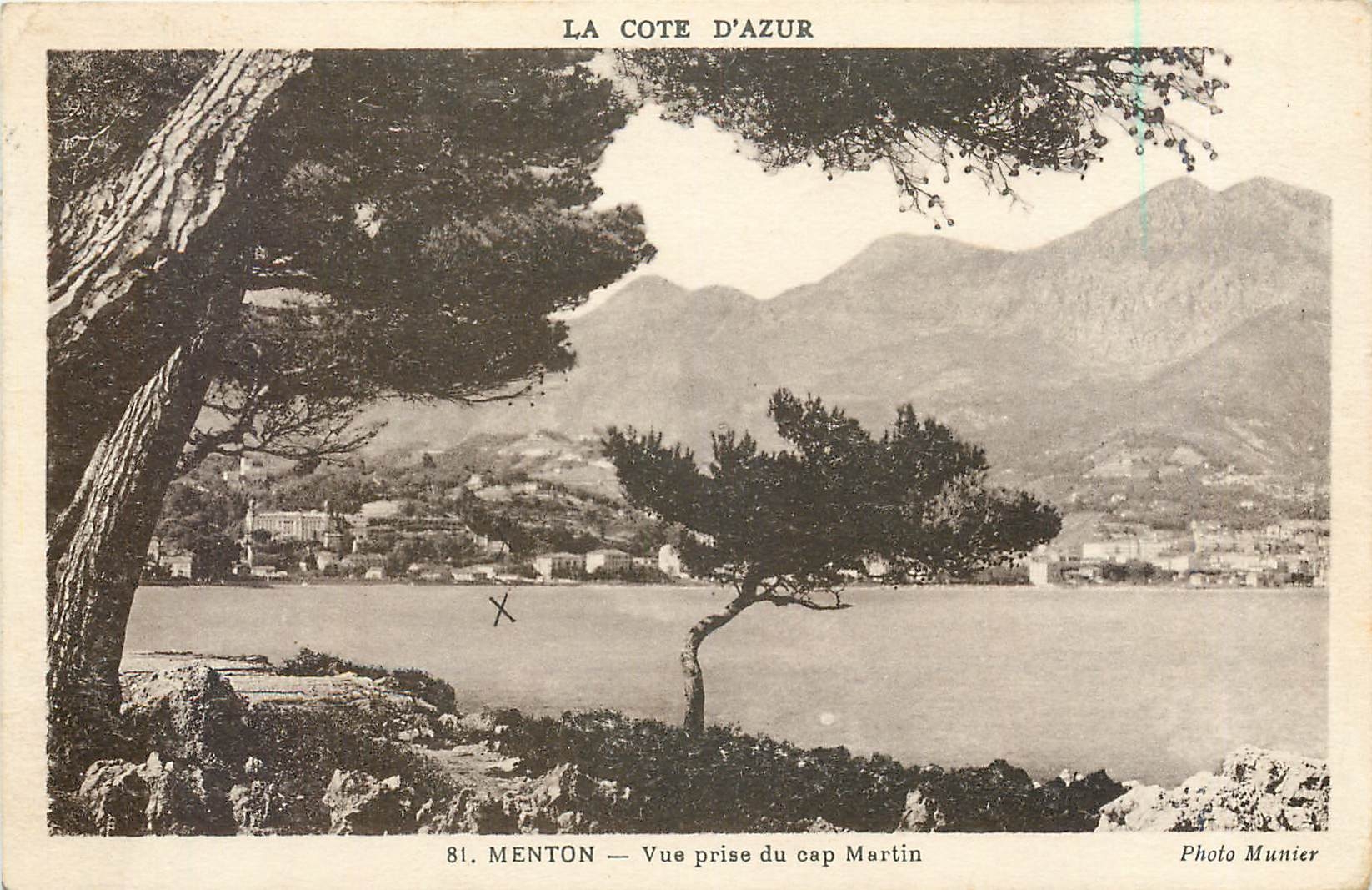 CPA Menton Vue prise du cap Martin 