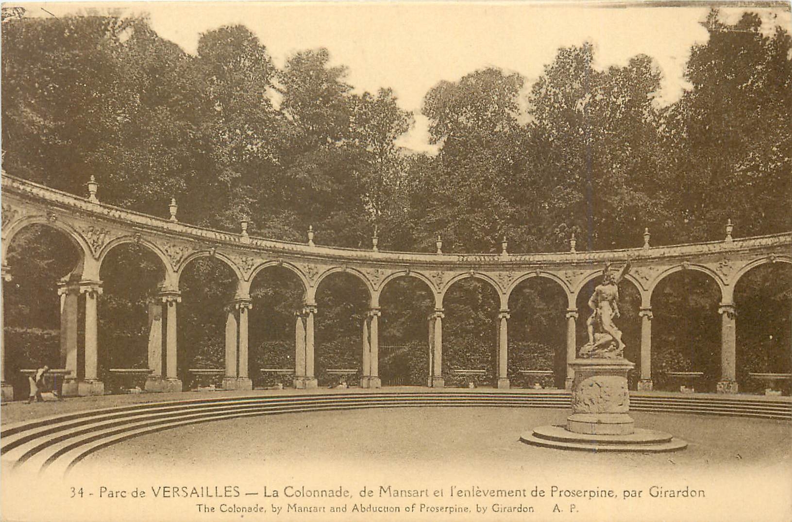 CPA Parc de Versailles La Colonnade de Mansart et l'Enlevement