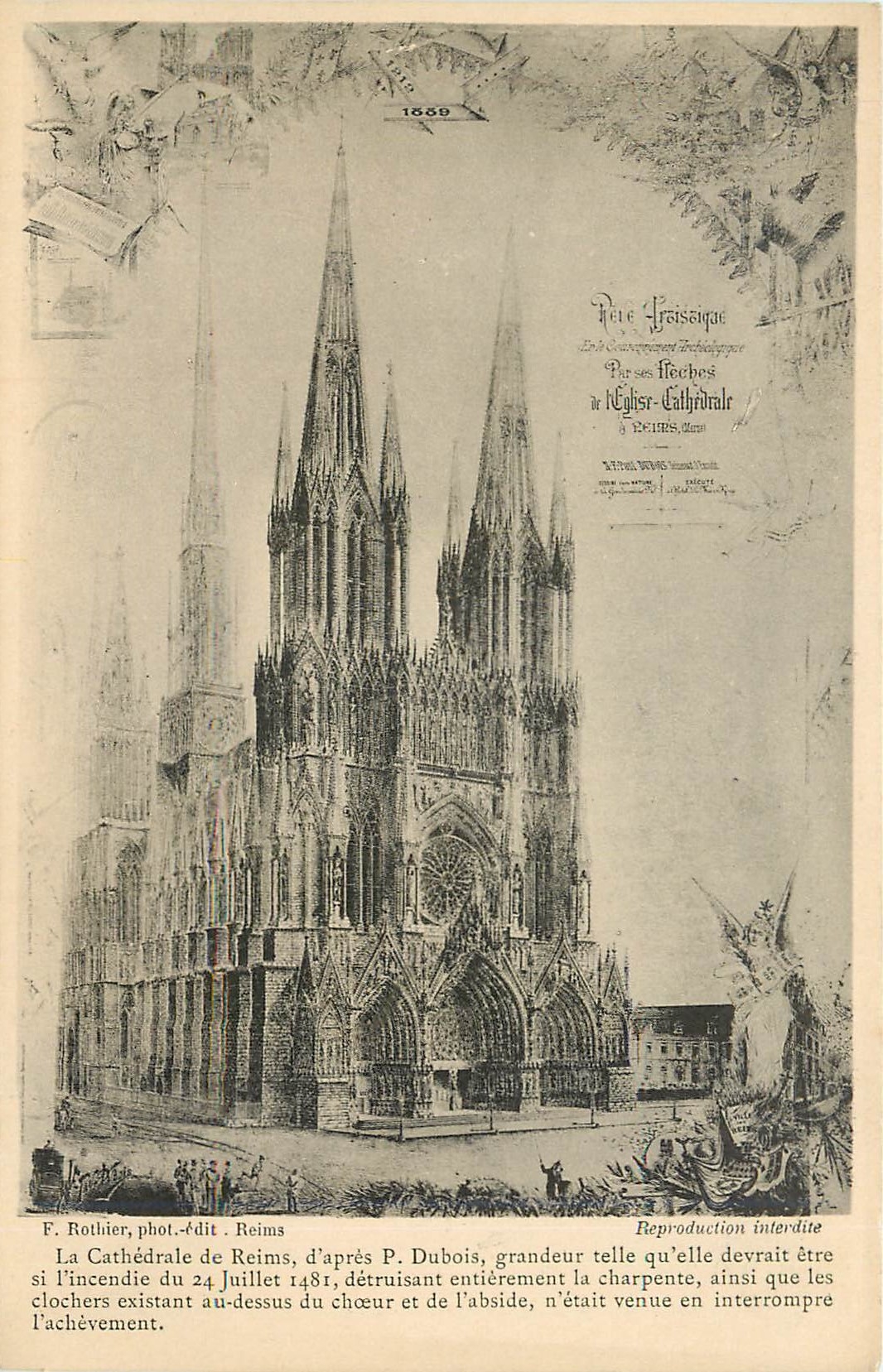 CPA La Cathedrale de Reims 