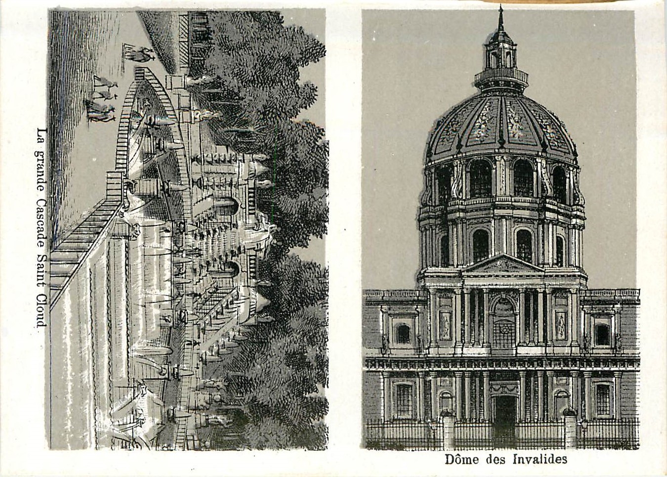 CPA La grande Cascade Saint Cloud Dome des Invalides Paris