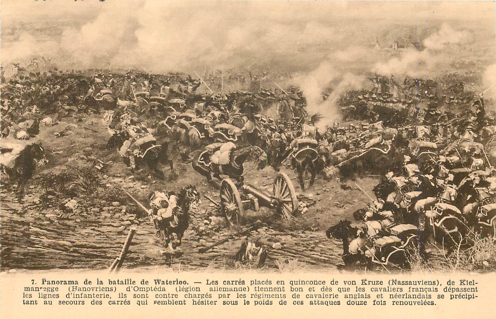 CPA Panorama de la Bataille de Waterloo Les carres places en quinconce de von Kruze