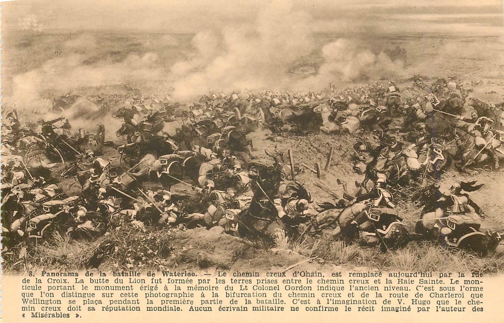 CPA Panorama de la Bataille de Waterloo Le chemin creux d'Ohain