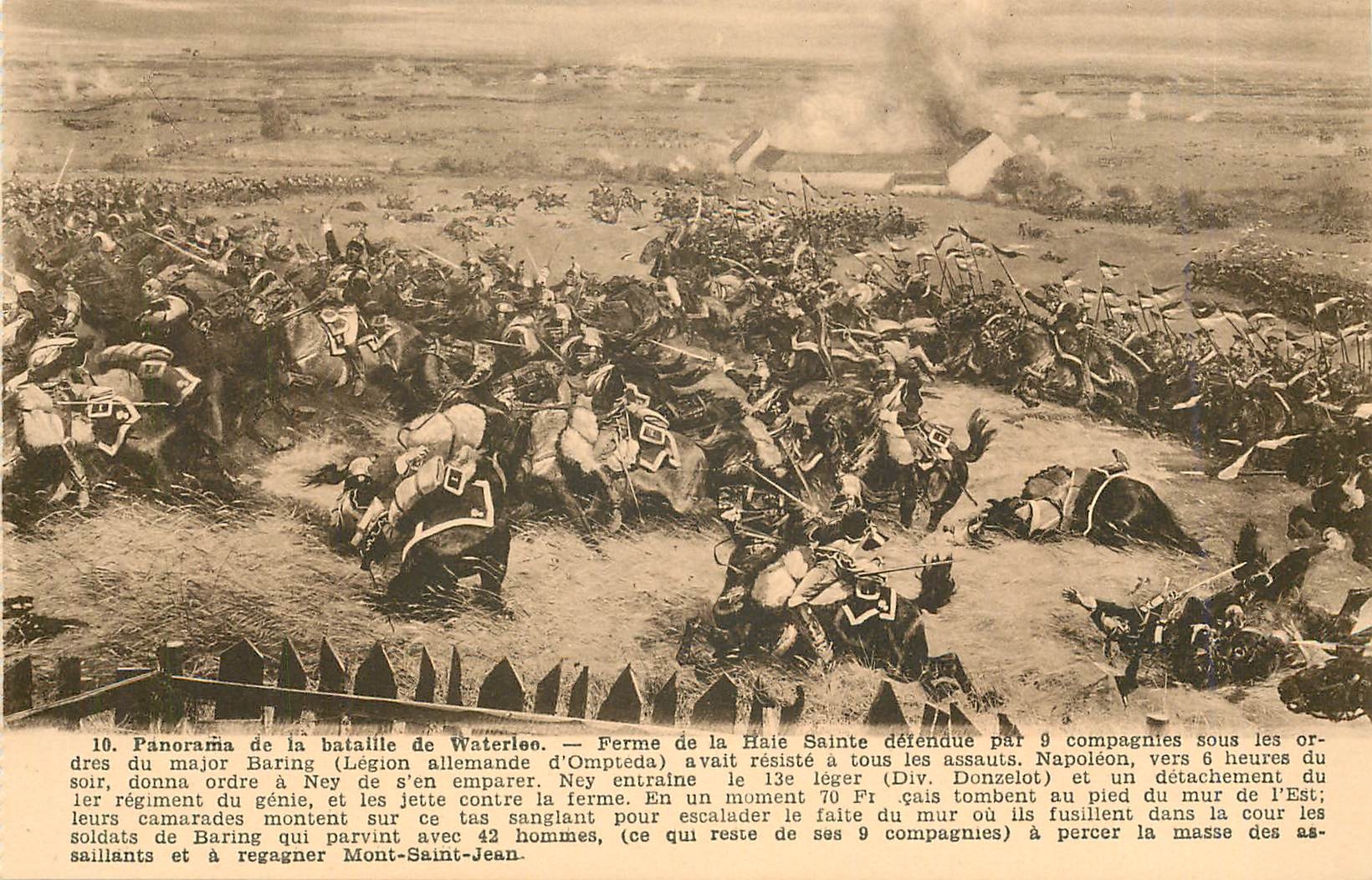 CPA Panorama de la Bataille de Waterloo Ferme de la Baie Sainte Defendue
