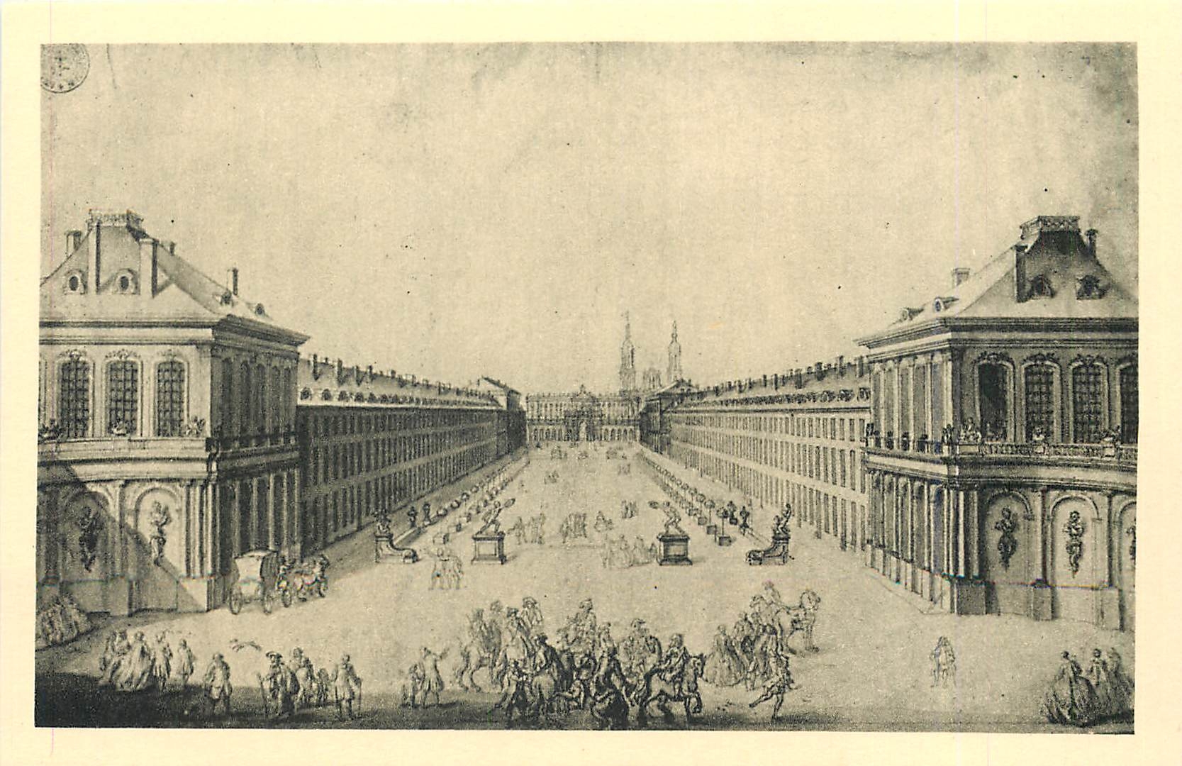 CPA Nancy Musee historique lorrain au Palais Ducal La place de la Carriere dessin de Collin 