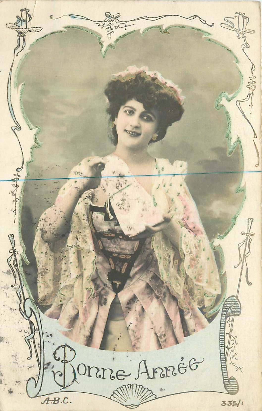 CPA Bonne Annee Femme