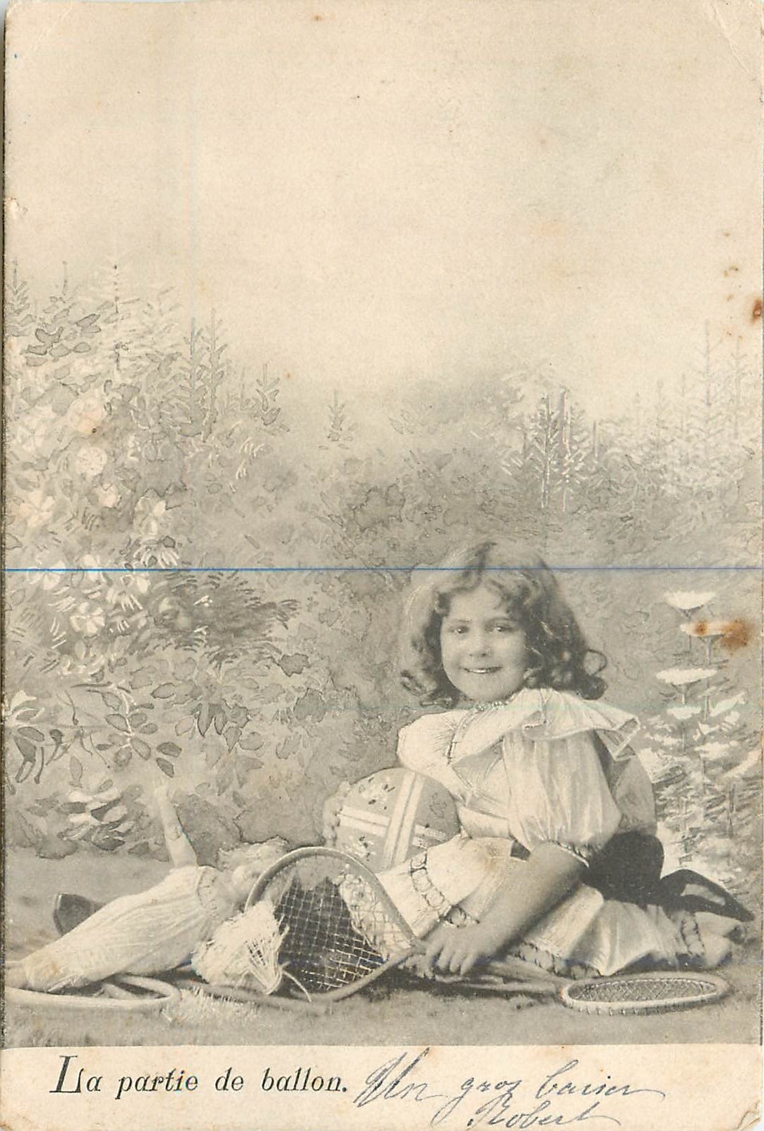 CPA La partie de ballon Enfant