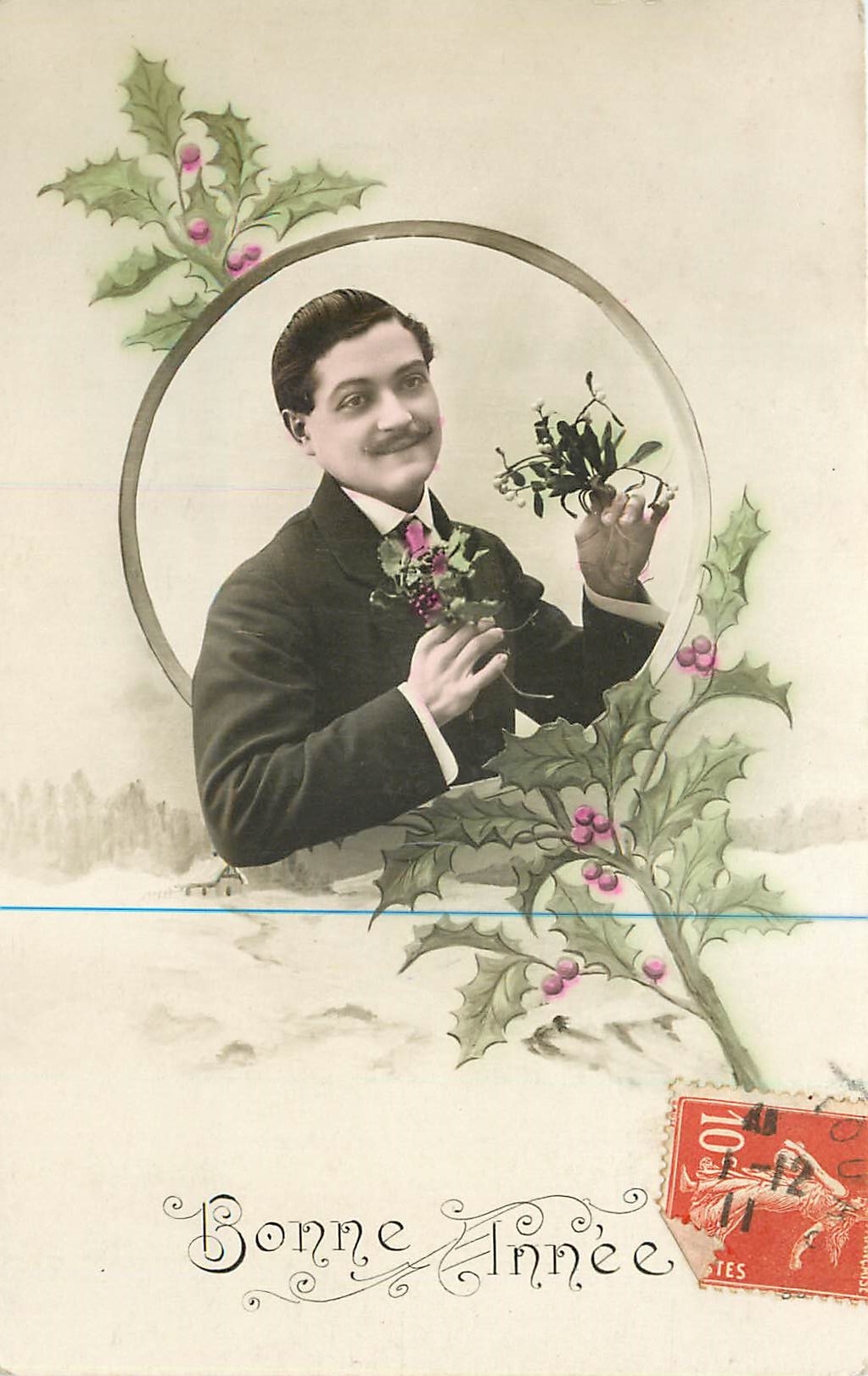 CPA Bonne Annee Homme