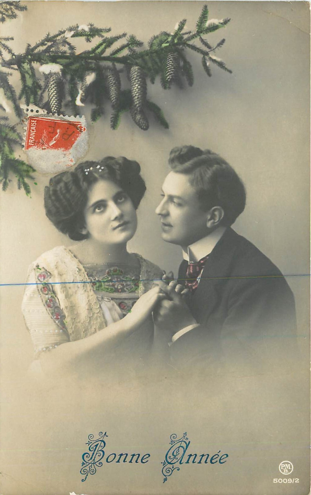 CPA Bonne Annee Femme