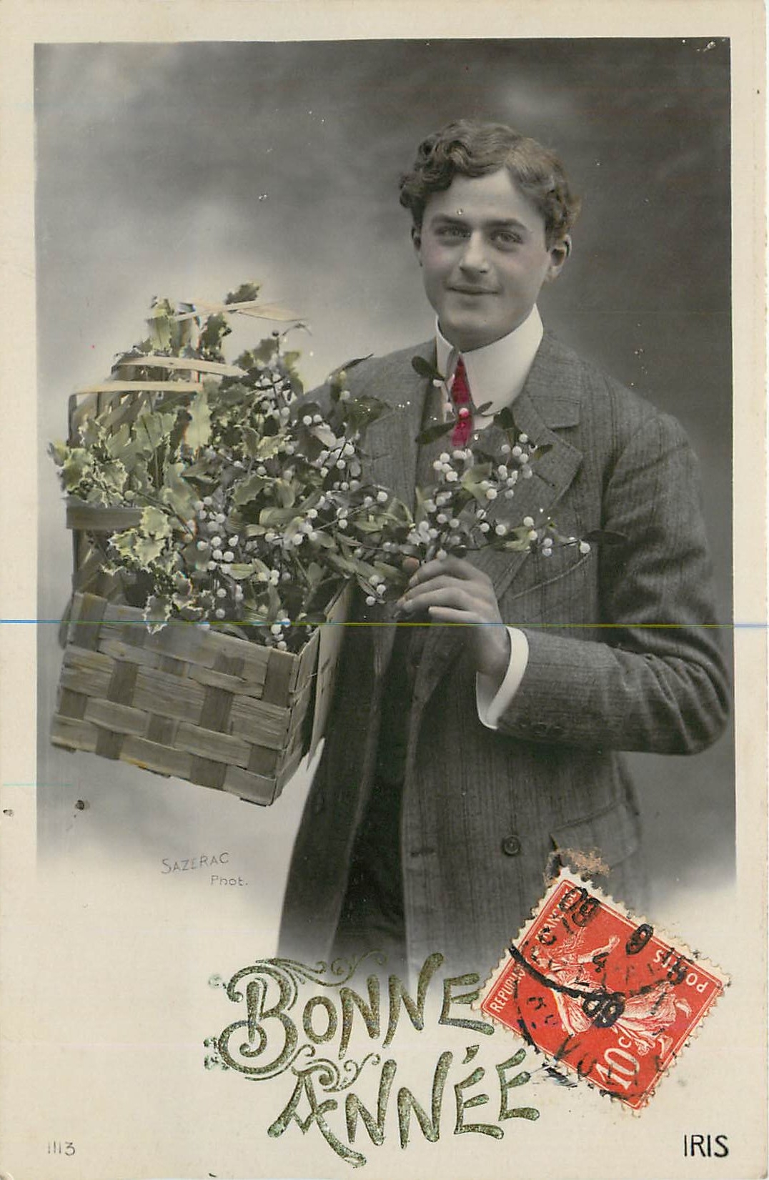 CPA Bonne Annee Homme