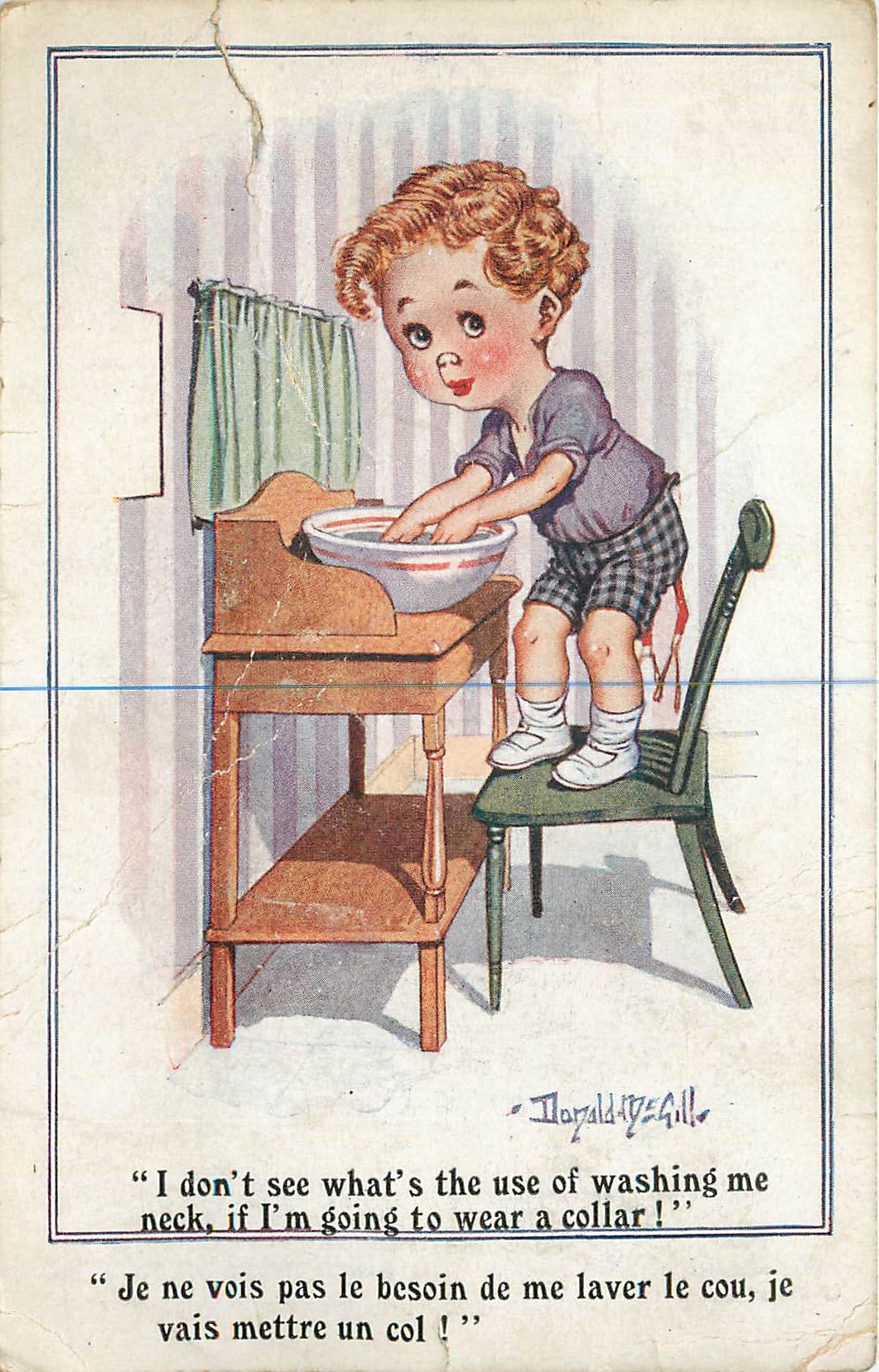 CPA Je ne vois pas le besoin de mer laver le cou je vais metre un col 