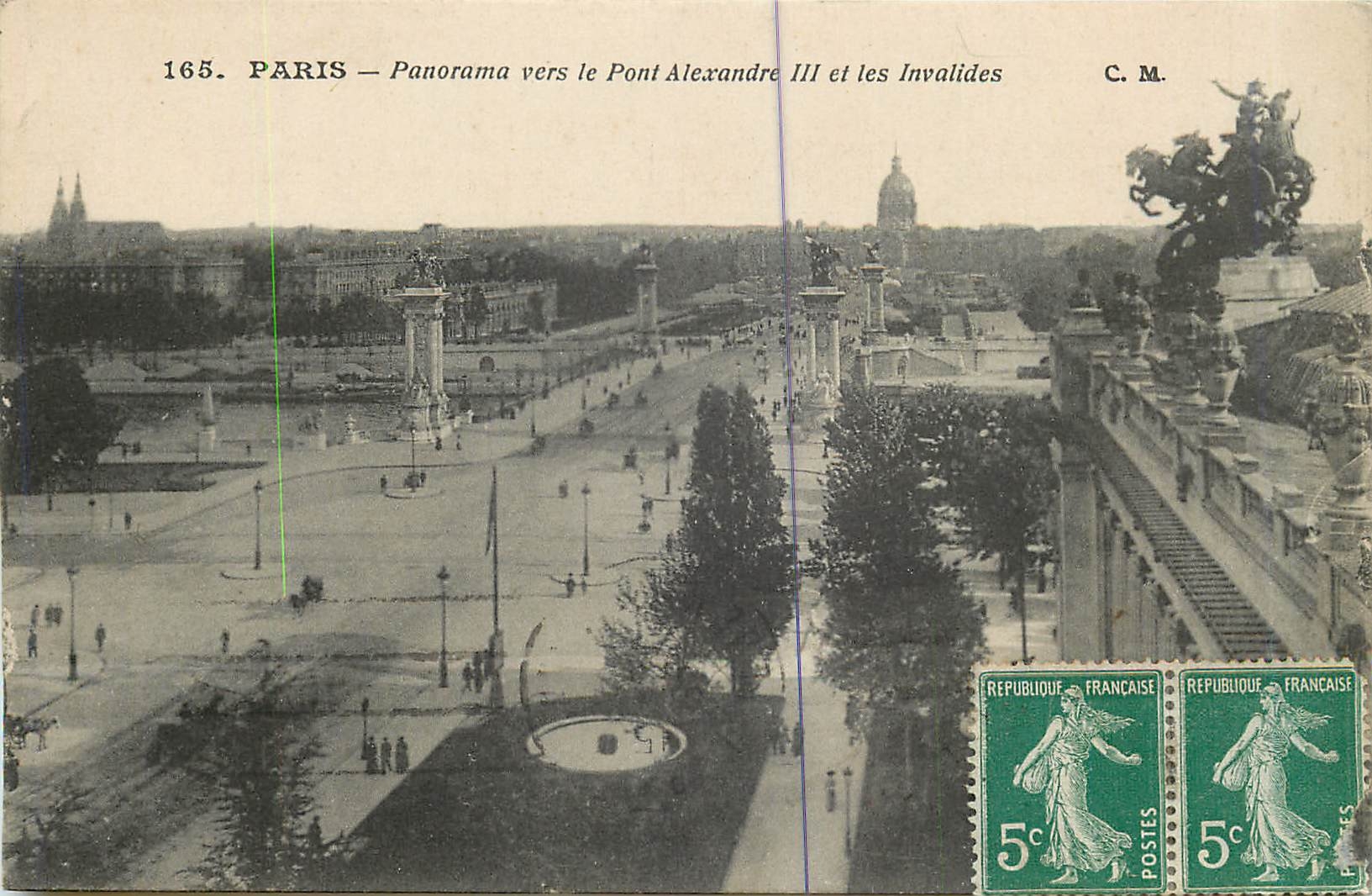 CPA Paris Panorama vers le Pont Alexandre III et les Invalides