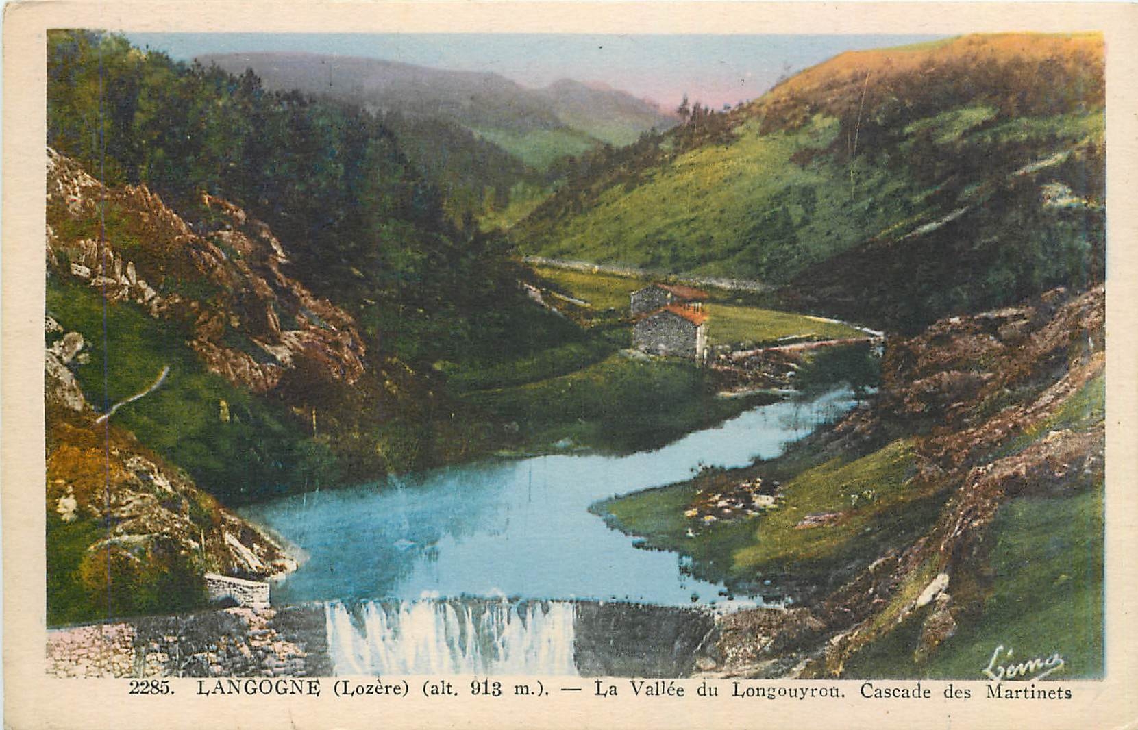 CPA Langogne Lozere La Vallee du Longouyron Cascade des Martinets
