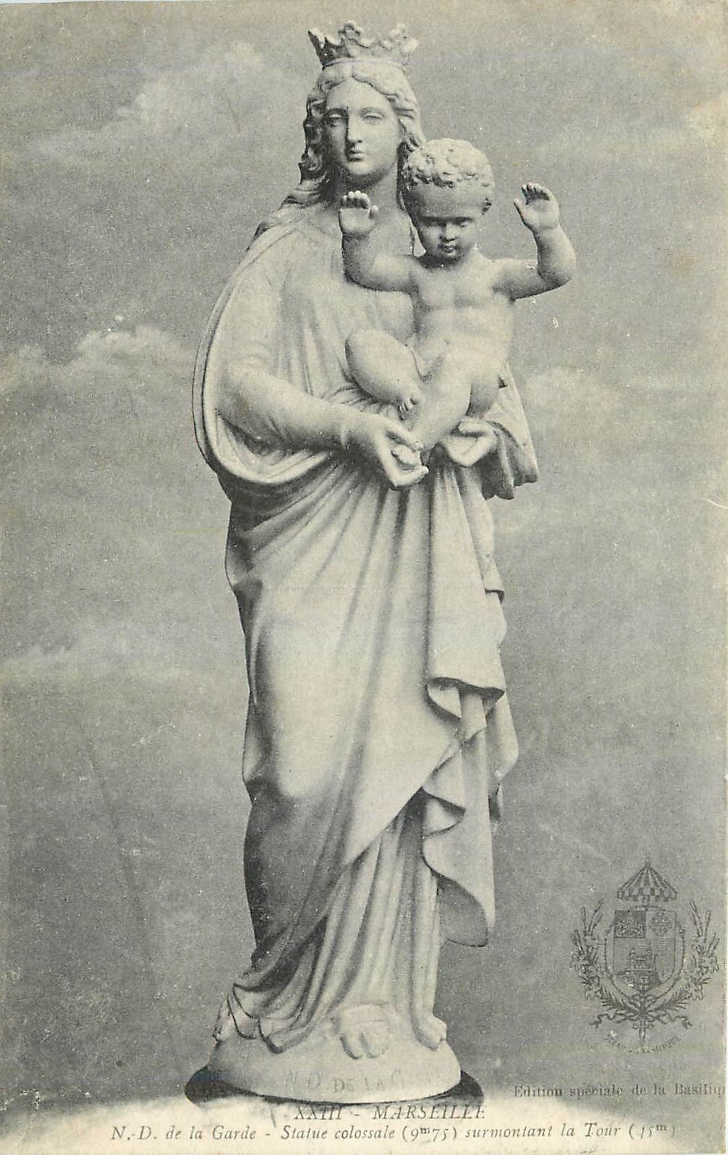 CPA Marseille ND de la Garde Statue colonale