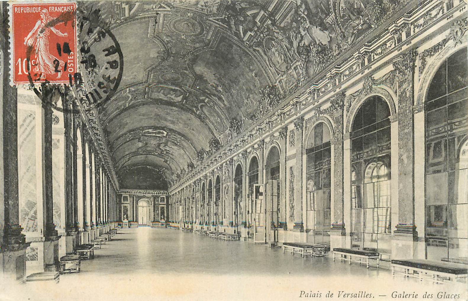 CPA Palais de Versailles Galerie des Glaces 