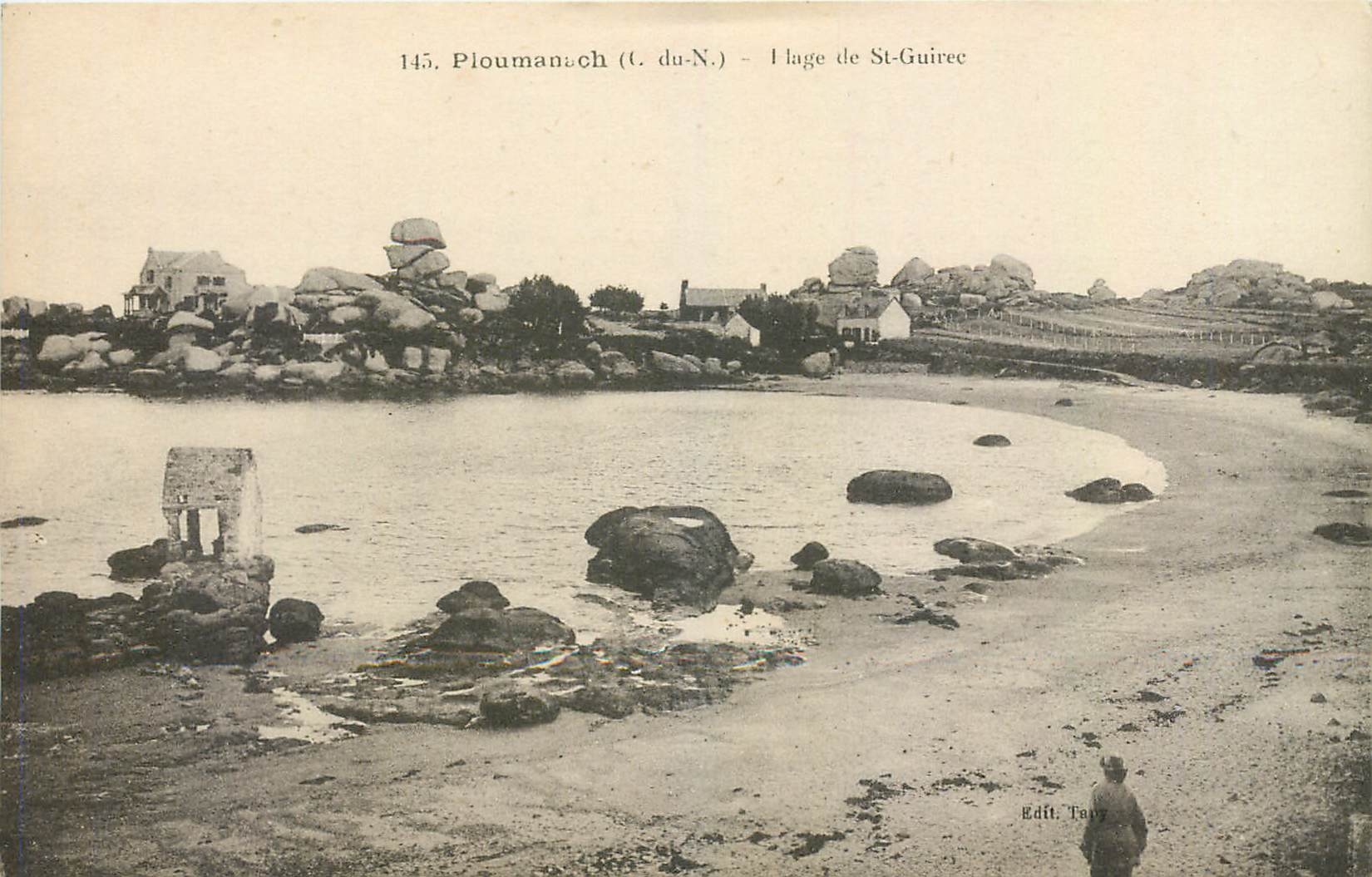 CPA Ploumanach C du N Plage de St Guirec 