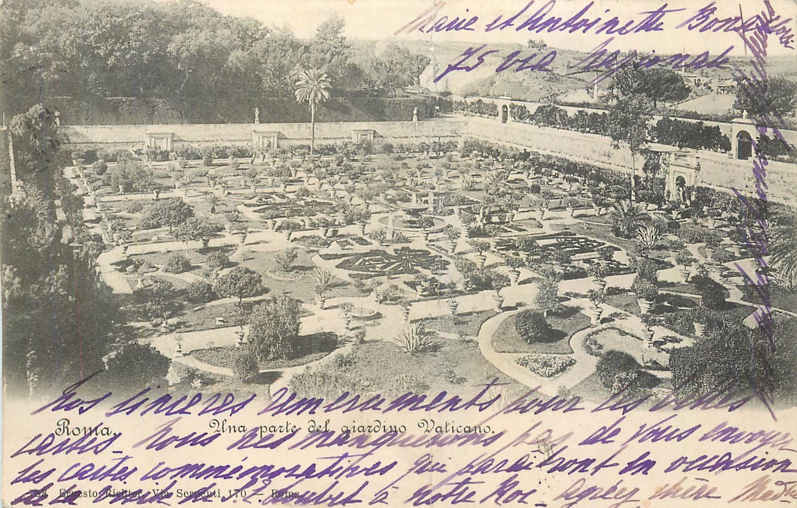 CPA Roma Una parte del giardino Vaticano