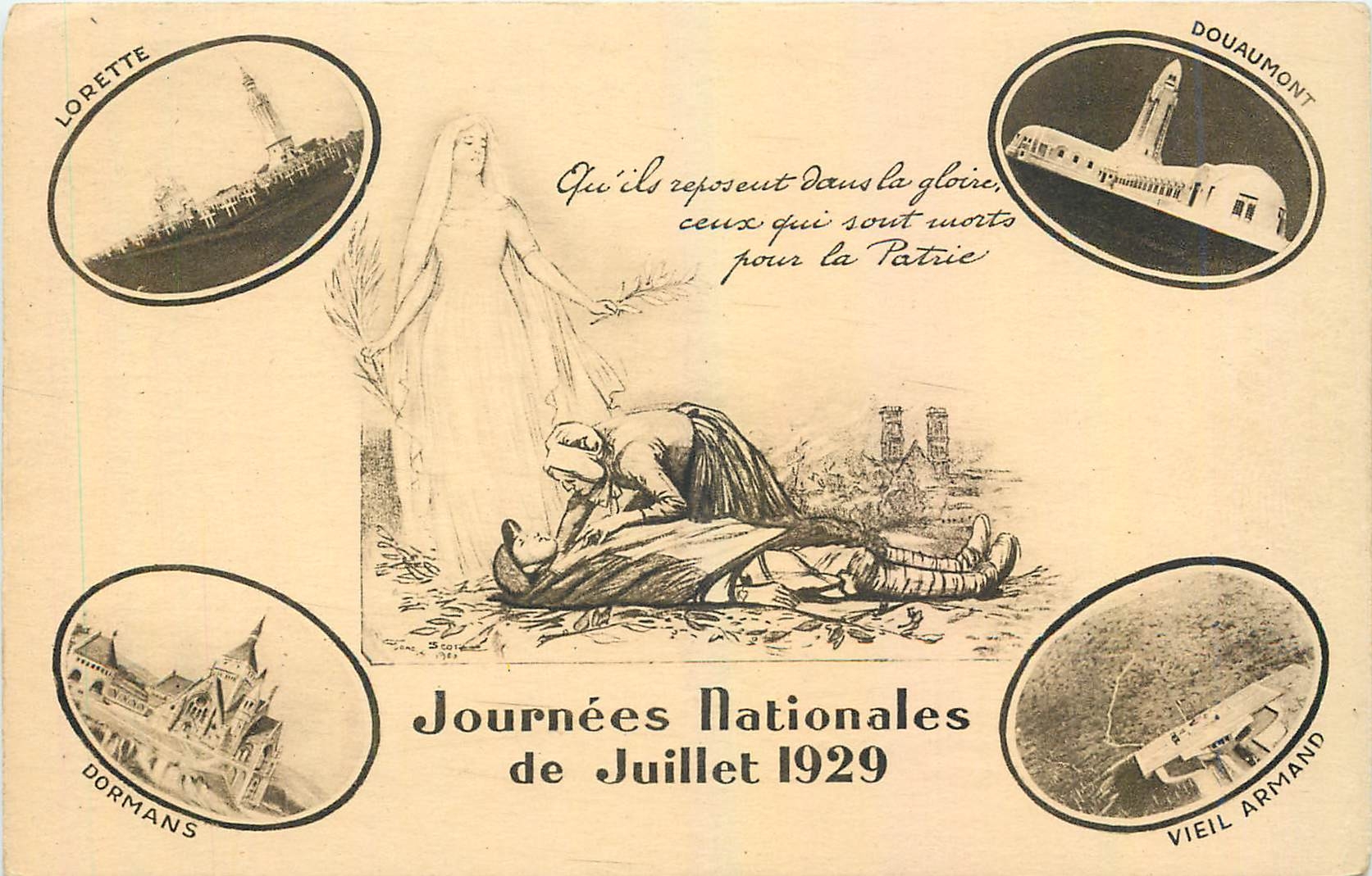 CPA Journees Nationales de Juillet 1929 Douaumont Lorette Dormans Vieil Armand