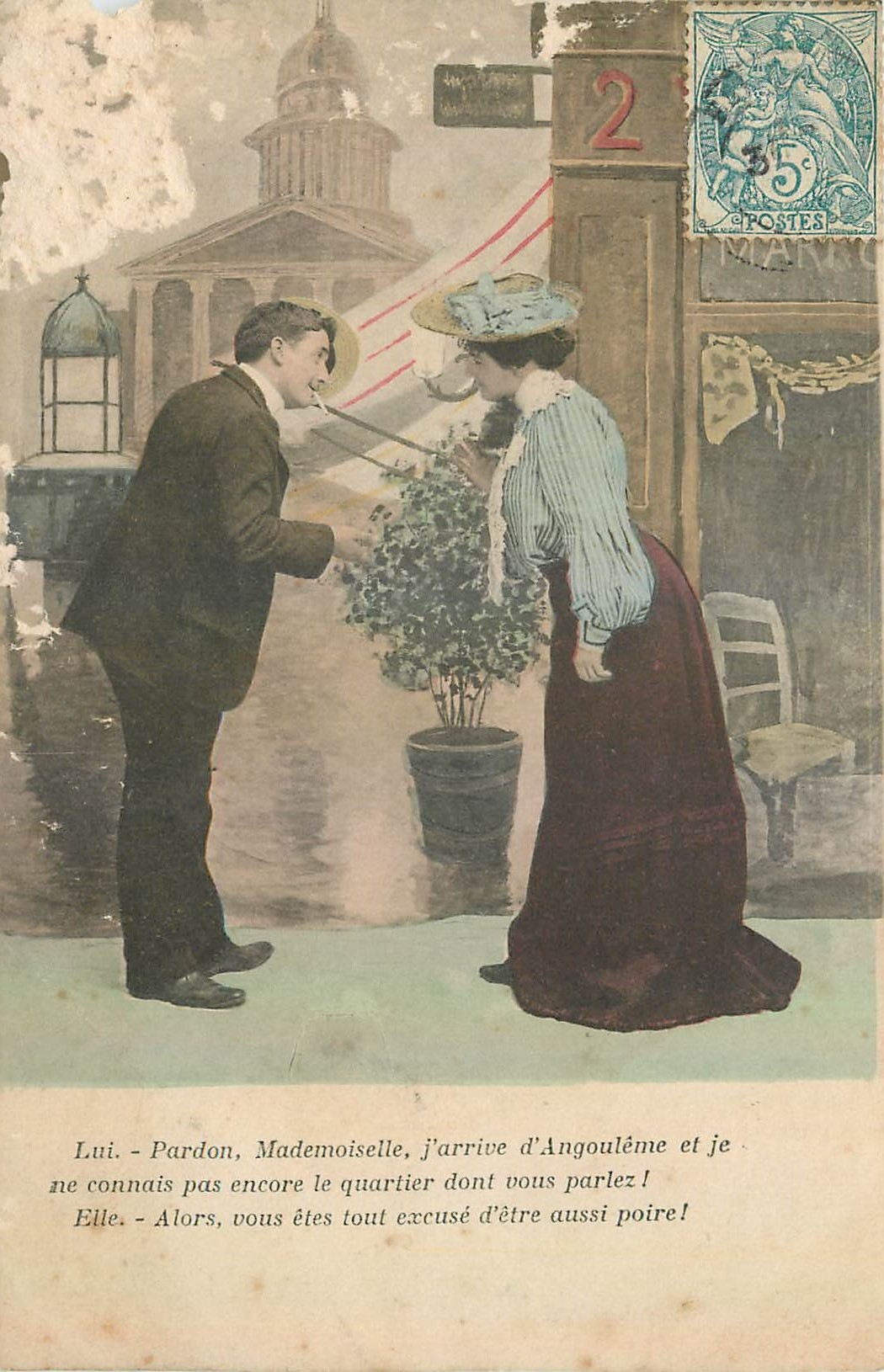 CPA Lui Pardon Mademoiselle 