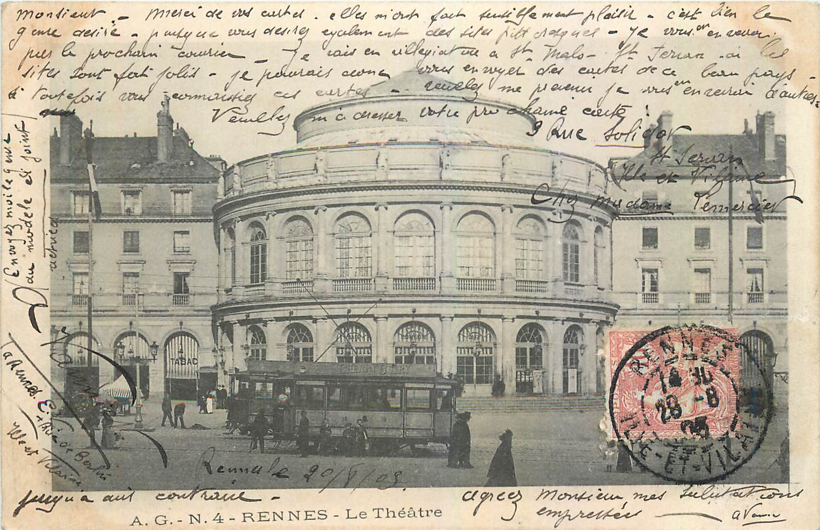 CPA Rennes Le Theatre Tramway